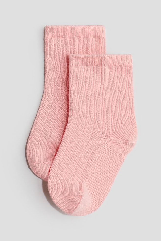 5-pack textured-knit socks - Light pink/Light purple/Khaki green/Dusky pink/White/Light blue/Blue/dc - 2