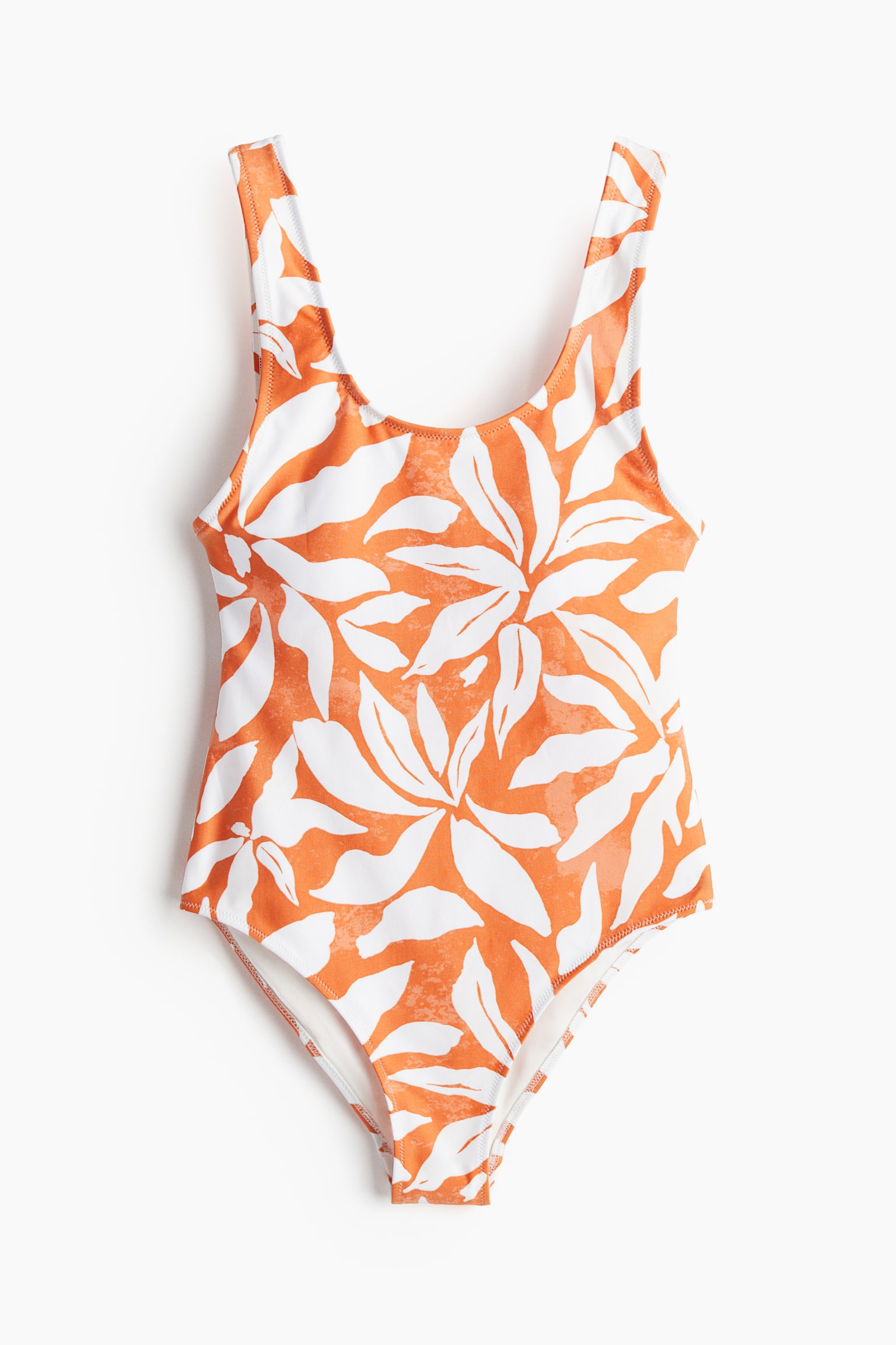 Padded-cup High-leg swimsuit - Orange/Patterned/Black/Light pink - 2