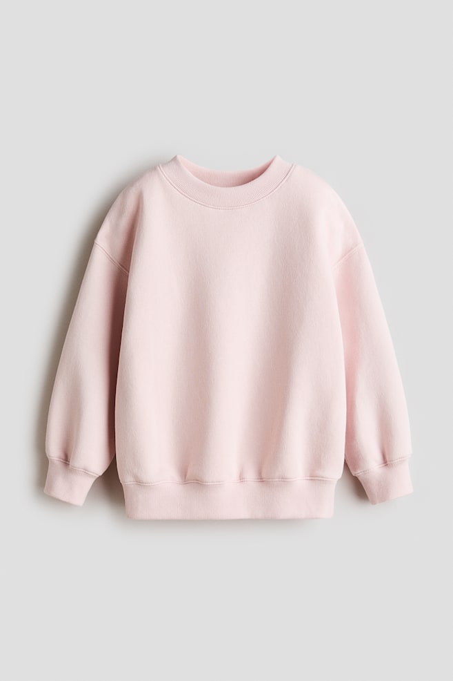 Brushed-Inside Sweatshirt - Light pink/Light dusty pink/cherries/Taupe/hearts/Ivory/hearts/Dark gray/hearts/Light beige/leopard print/Light pink/hearts/Light purple/Cream/hearts/Light pink/Dusty purple/hearts/Light blue/cherries/Turquoise/hearts/Pink/Pink/hearts - 1