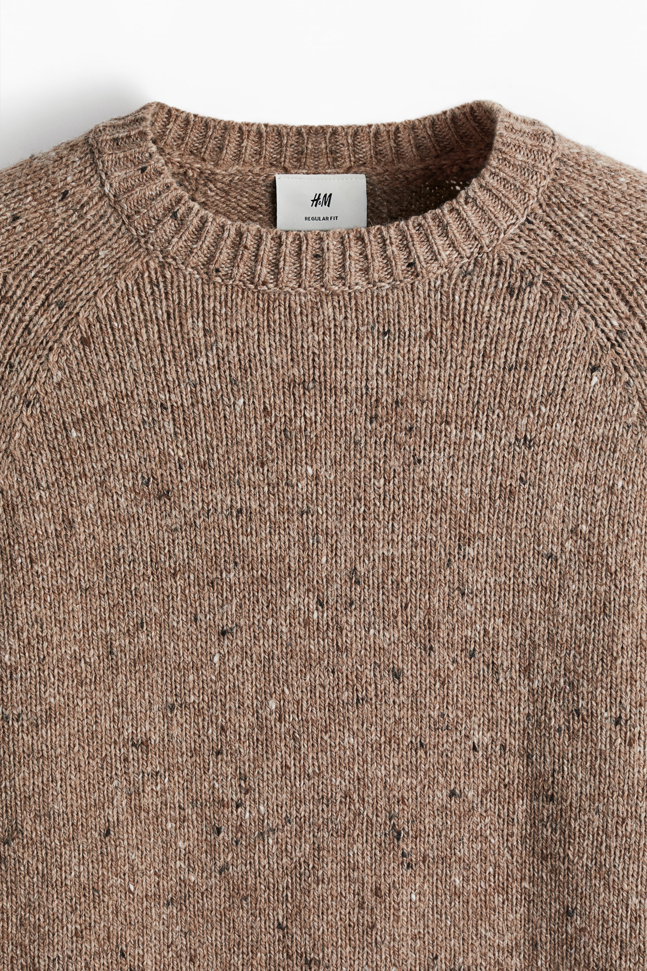 Regular Fit Wool-blend jumper - Light brown marl - Men | H&M GB 7