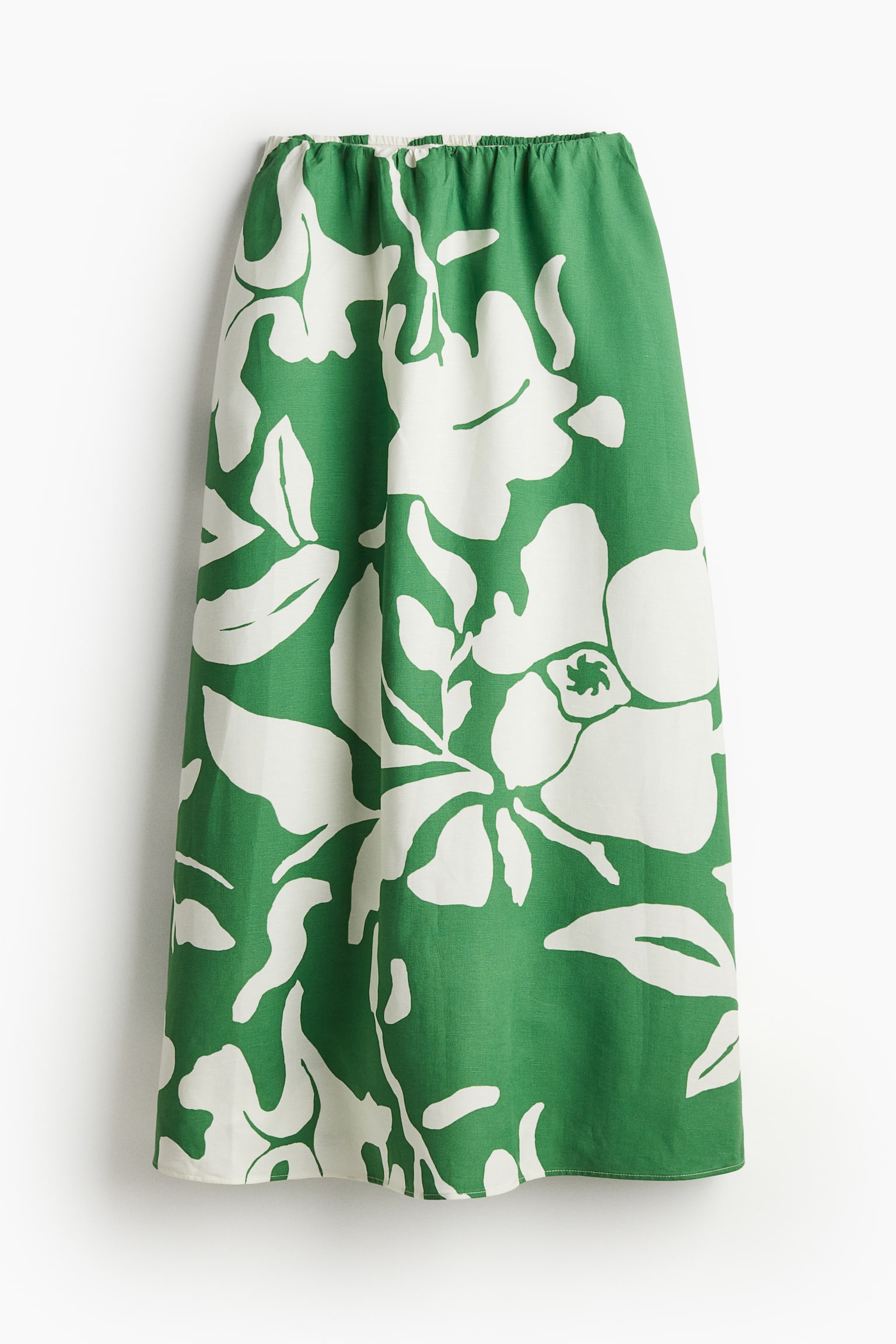 Linen-blend maxi skirt - Green/Floral/Cream/Lemons - 2