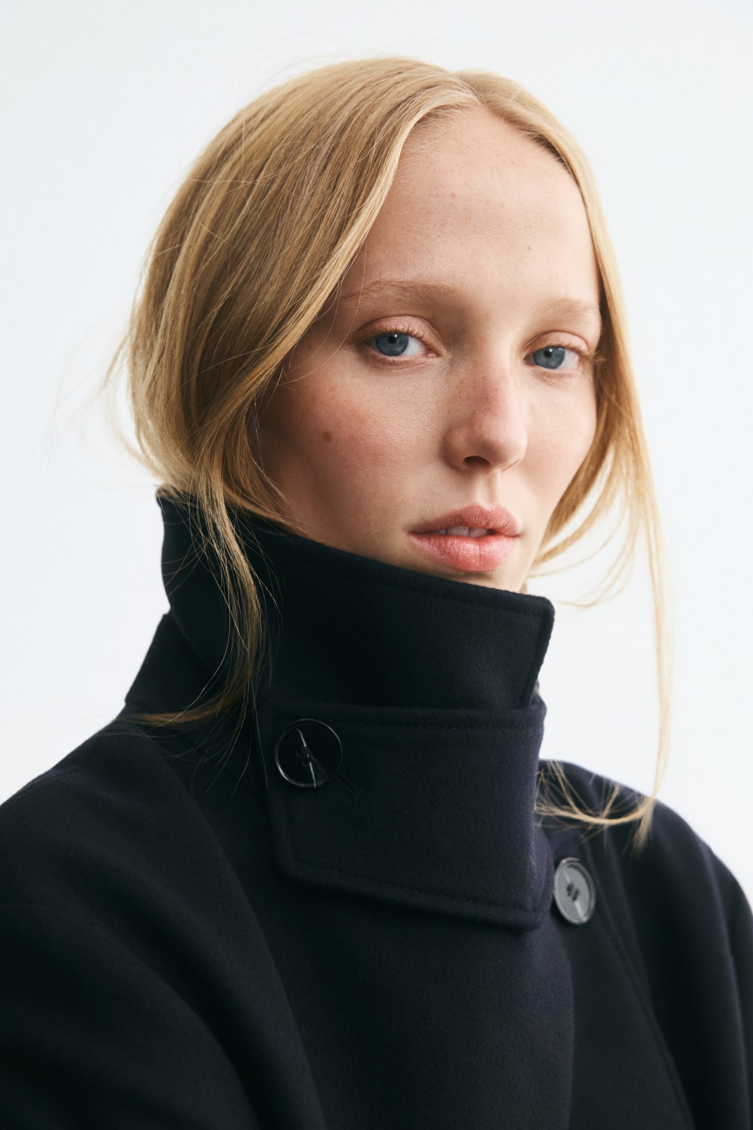 Женское пальто H&M Double-breasted wool-blend, цвет: Тёмно-синий — фото 5