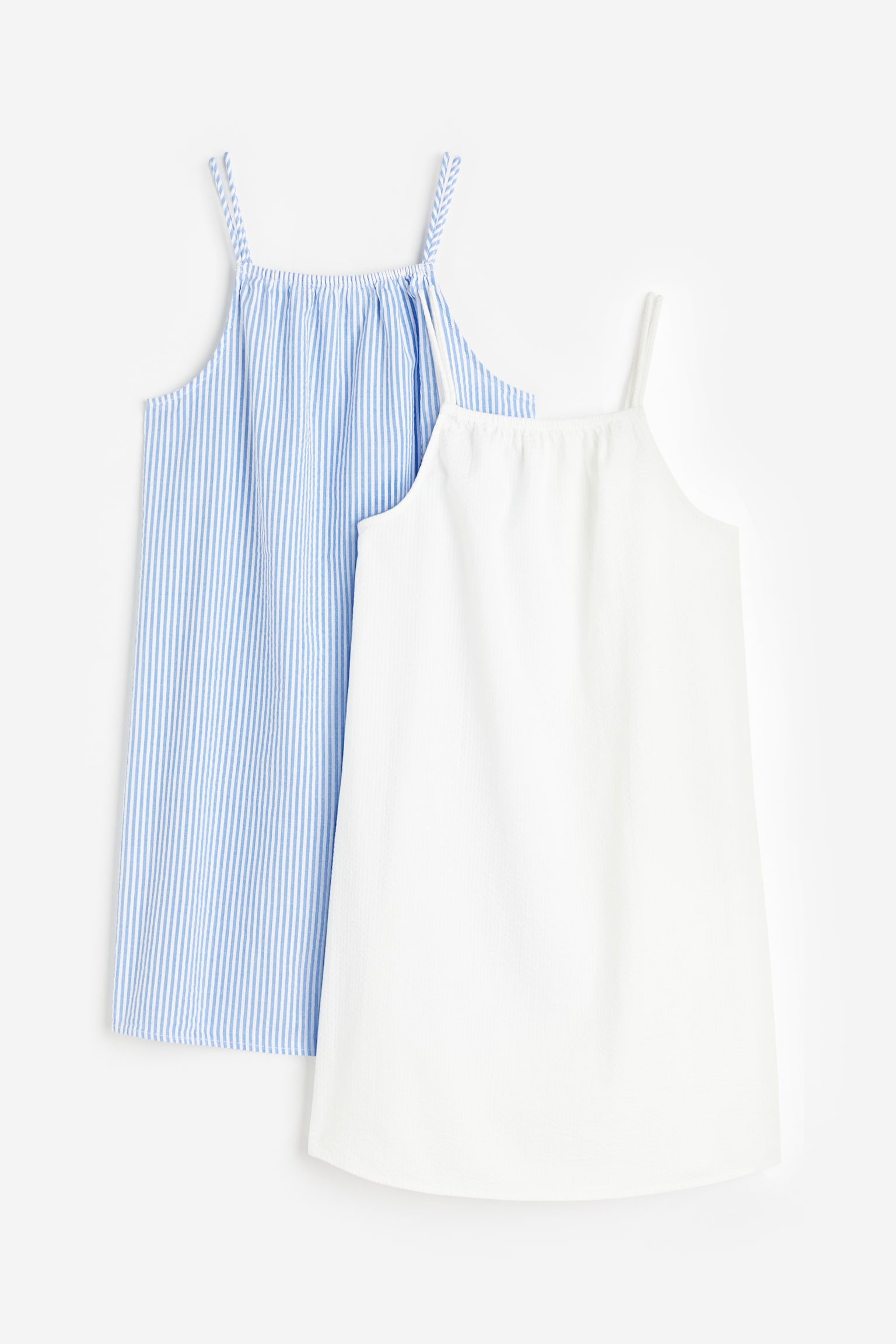 2-pack Seersucker Dresses - Light blue/Stripe/Lilac/Black - 1