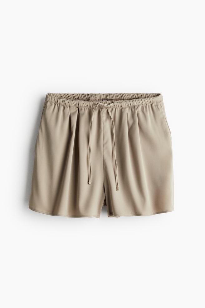 Schlupfshorts - Beige/Cremefarben/Palmen/Grün/Gemustert - 1