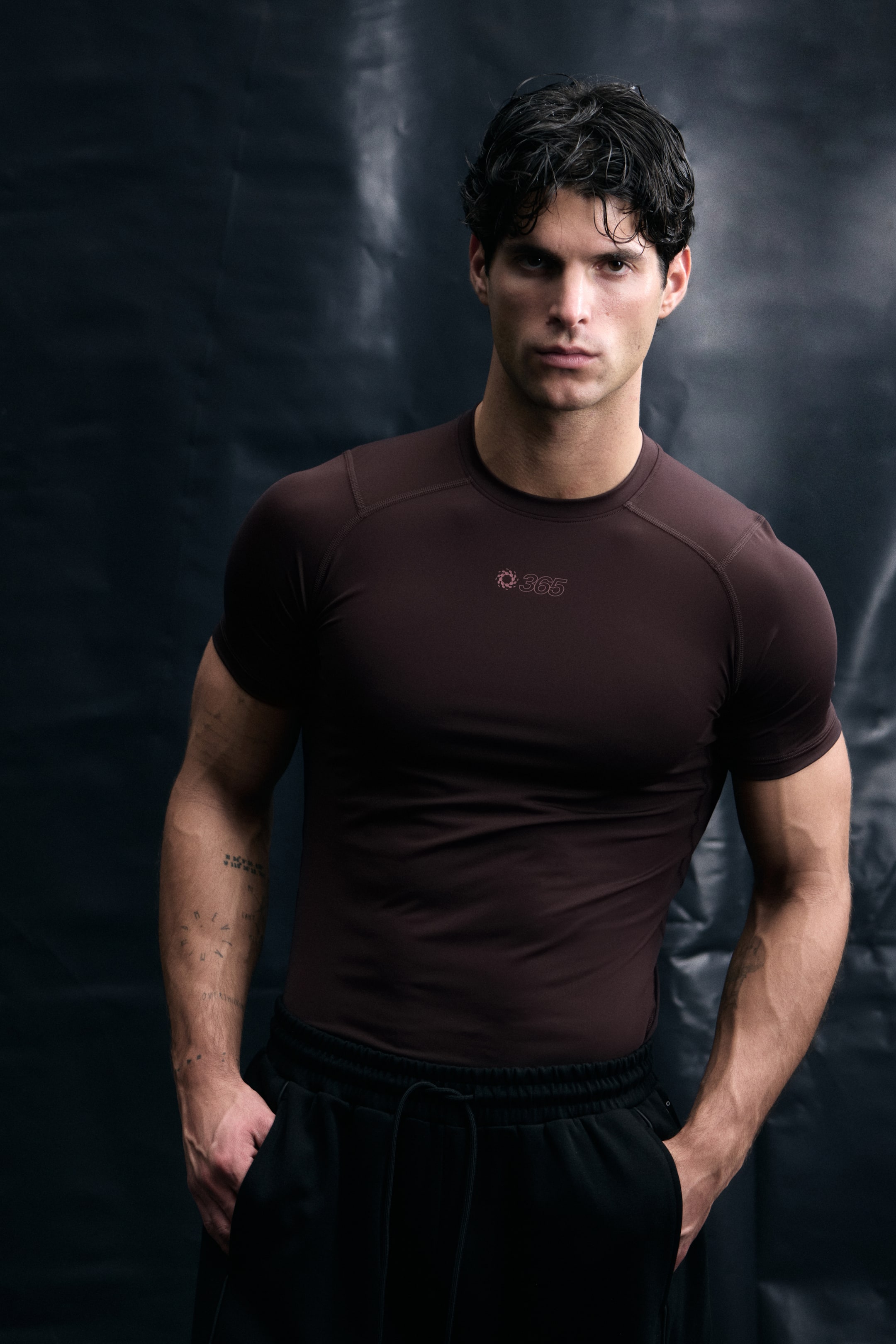 View larger image: Muscle Fit Sports T-shirt with DryMove™ - Dark brown - Men | H&M IN 1