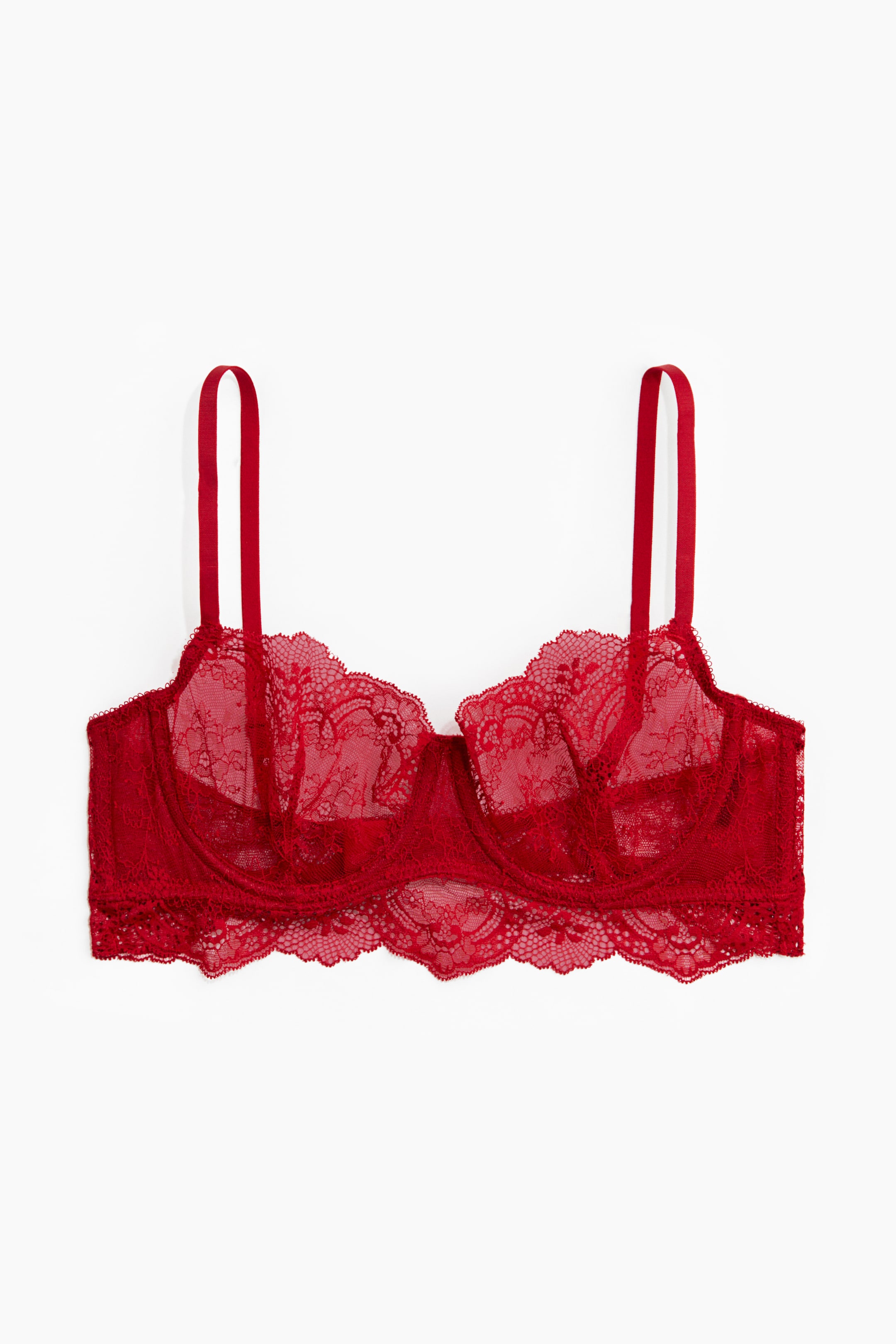 View larger image: Lace Balconette Bra - Red - Ladies | H&M US 4
