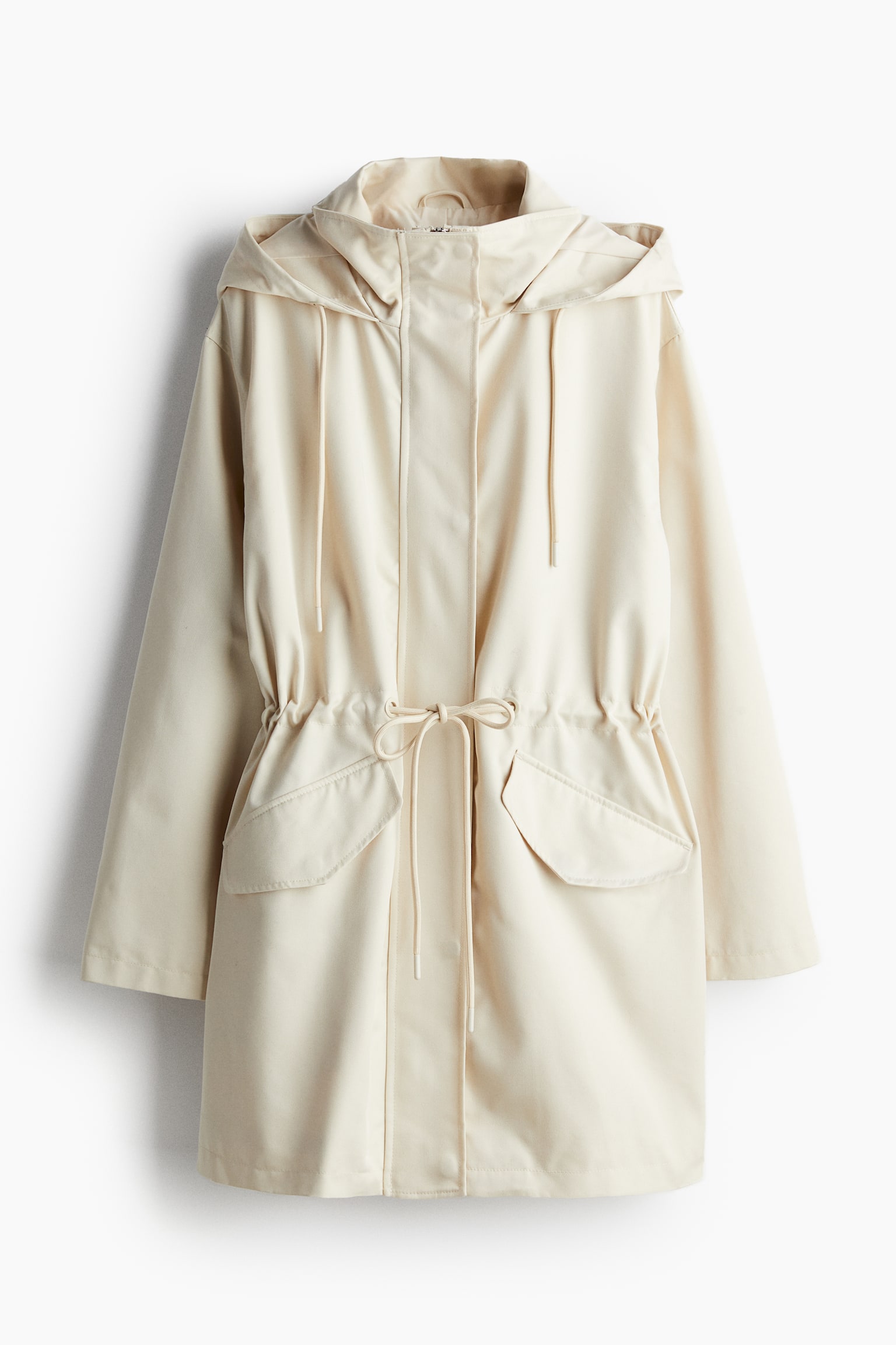 Oversized hooded parka - Light beige/Black - 2