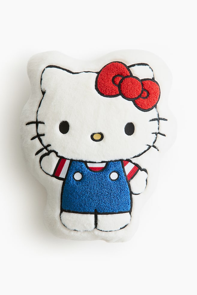 Figuratives Kissen aus Teddyfleece - Weiß/Hello Kitty - 1
