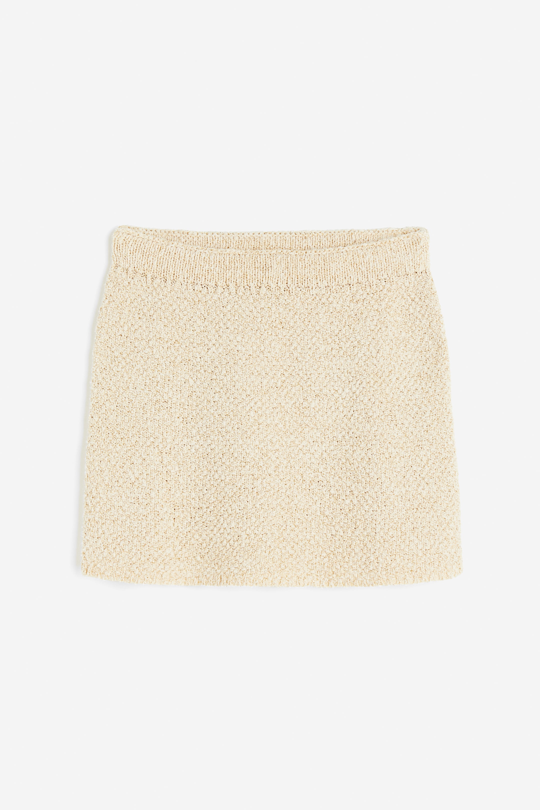 Glittery Textured-knit Skirt