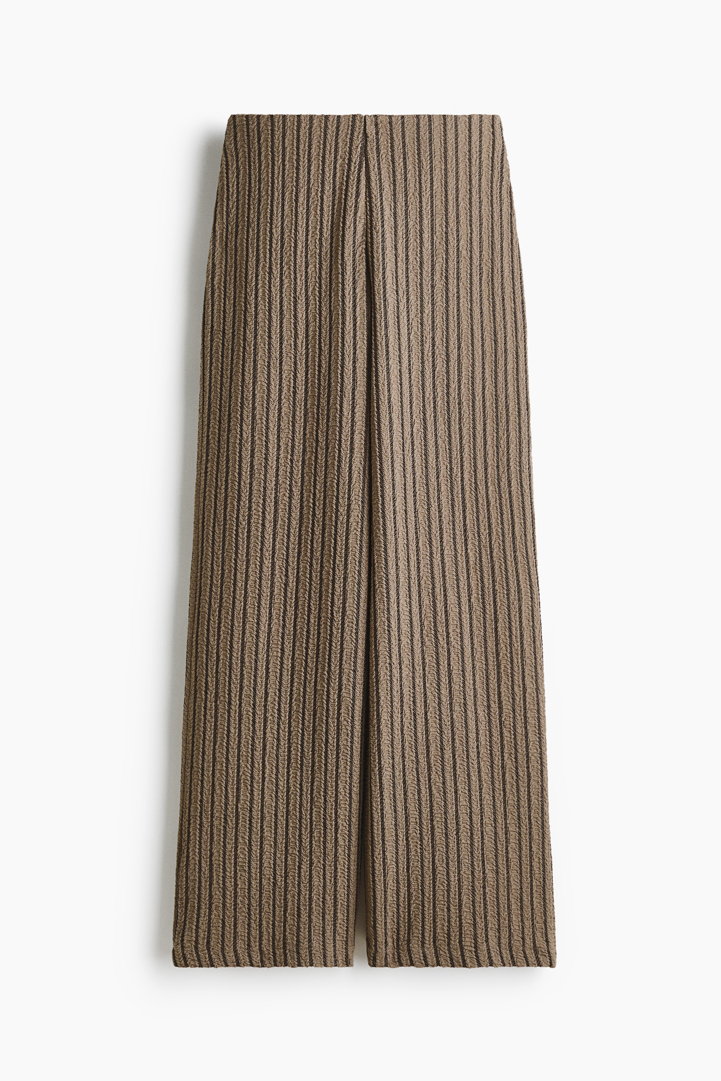 Wijde crinklebroek - Kakigroen/gestreept/Lichtbeige/grijs gestreept/Donkeroranje