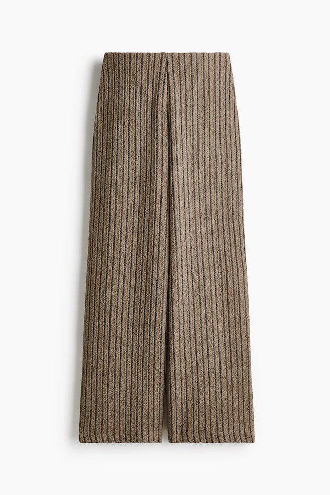 Pantalón amplio con efecto arrugado - Topo oscuro/Rayas/Beige claro/Rayas gris oscuro/Naranja oscuro - 1