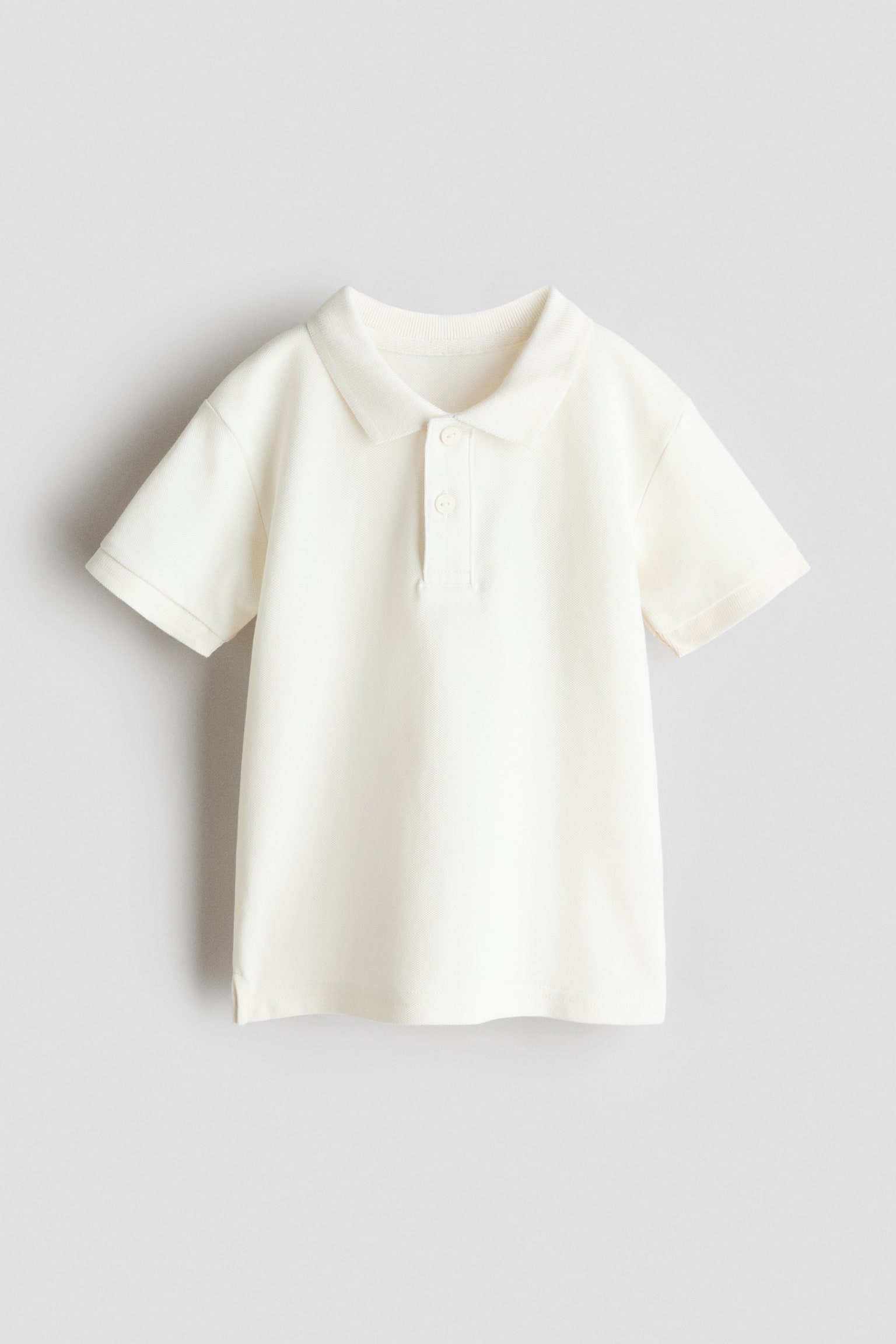 Áo polo cotton cá sấu - Màu trắng/Màu xanh tím than