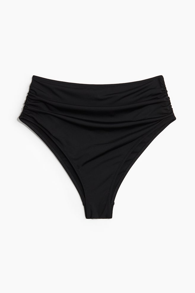 High Waist Cheeky Bikini bottoms - Black - 1