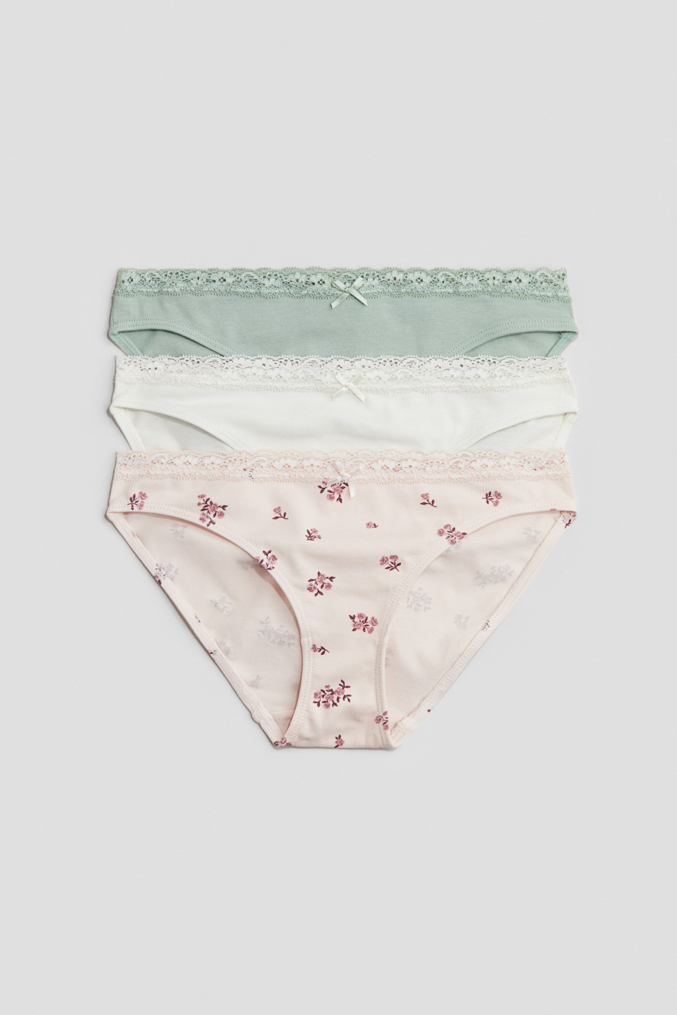 Visualizza immagine più grande: Slip in cotone 3 paia - Rosa chiaro/fiori - BAMBINO | H&M IT 1