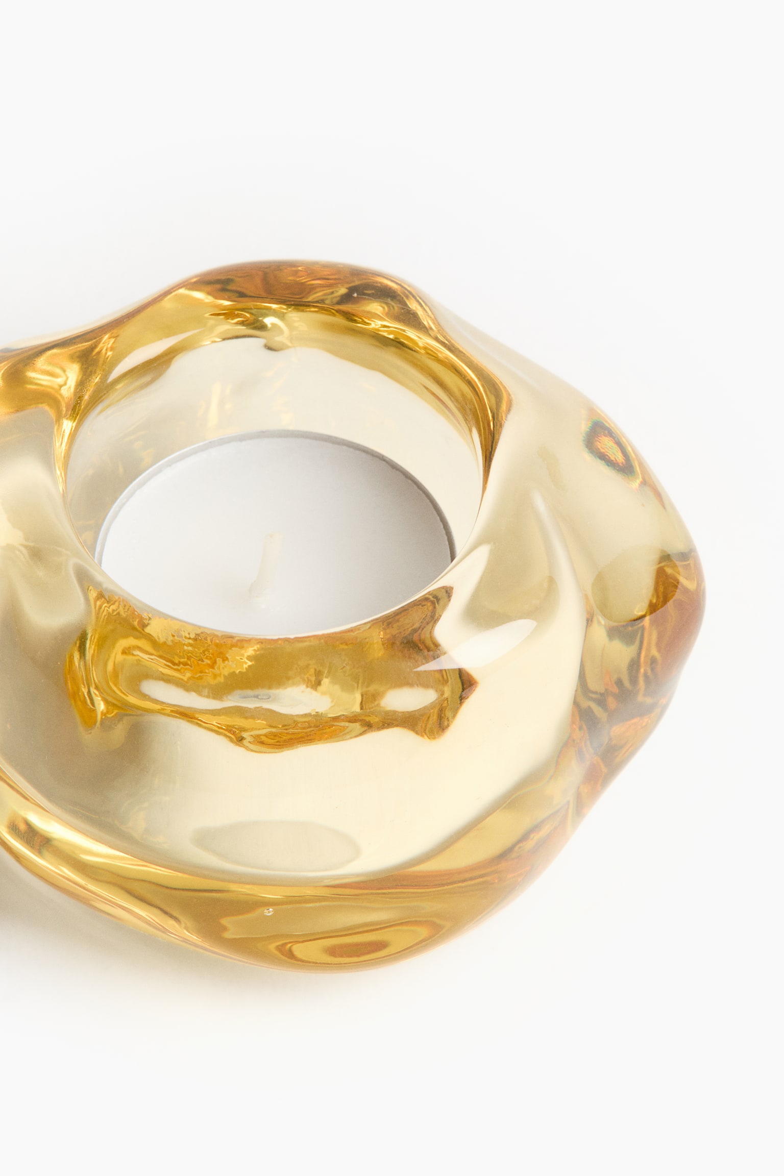 כלי זכוכית לנר חימום - צהוב/ענבר/שקוף - 3