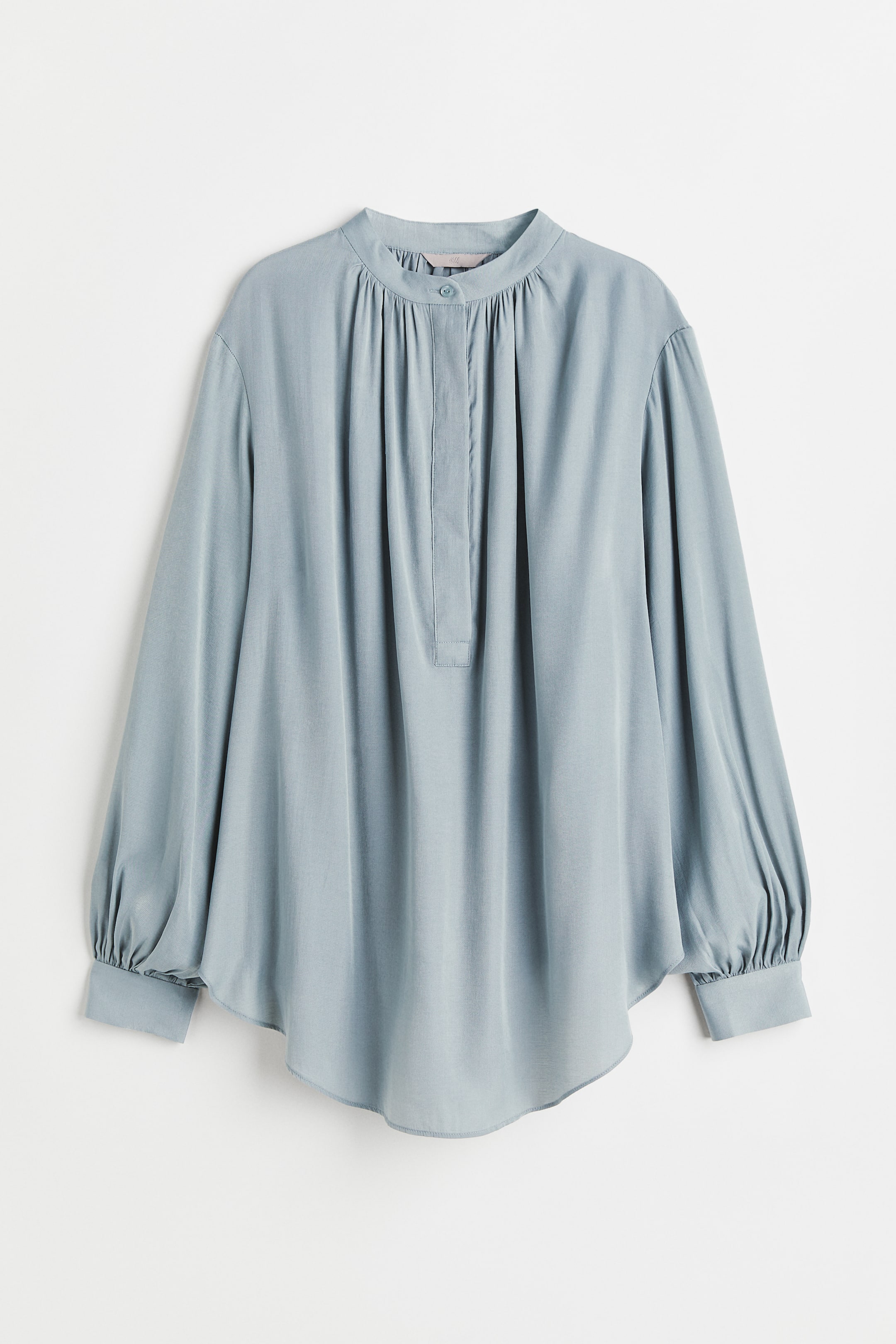 Xem ảnh lớn hơn: Áo kiểu tay bóng bay - Màu ngọc lam nhạt - Ladies | H&M VN 1