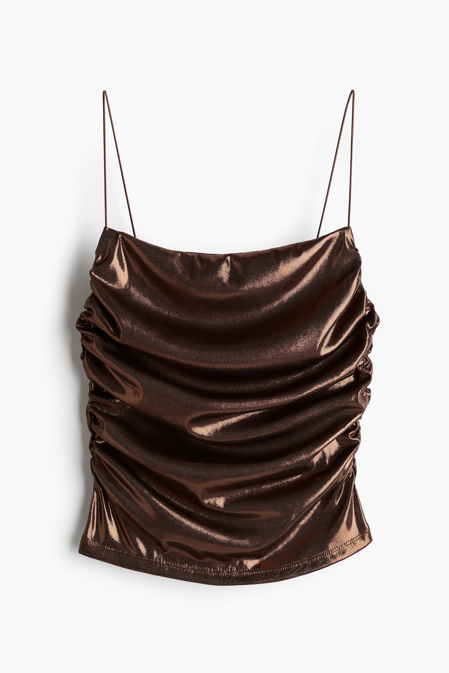 Draped strappy top - Bronze-coloured/Black/Glittery/Silver-coloured - 2