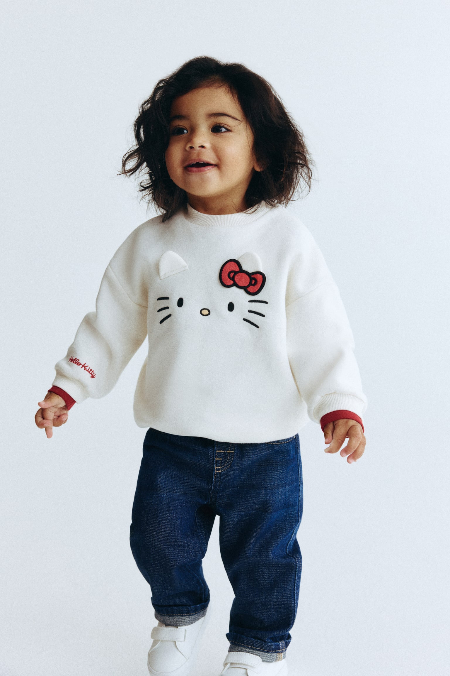 Sweatshirt with Motif - White/Hello Kitty/Light pink/Minnie Mouse - 3