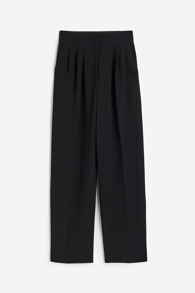 Stylede bukser med høj talje - Sort/Grå/Sildebensmønstret - 2