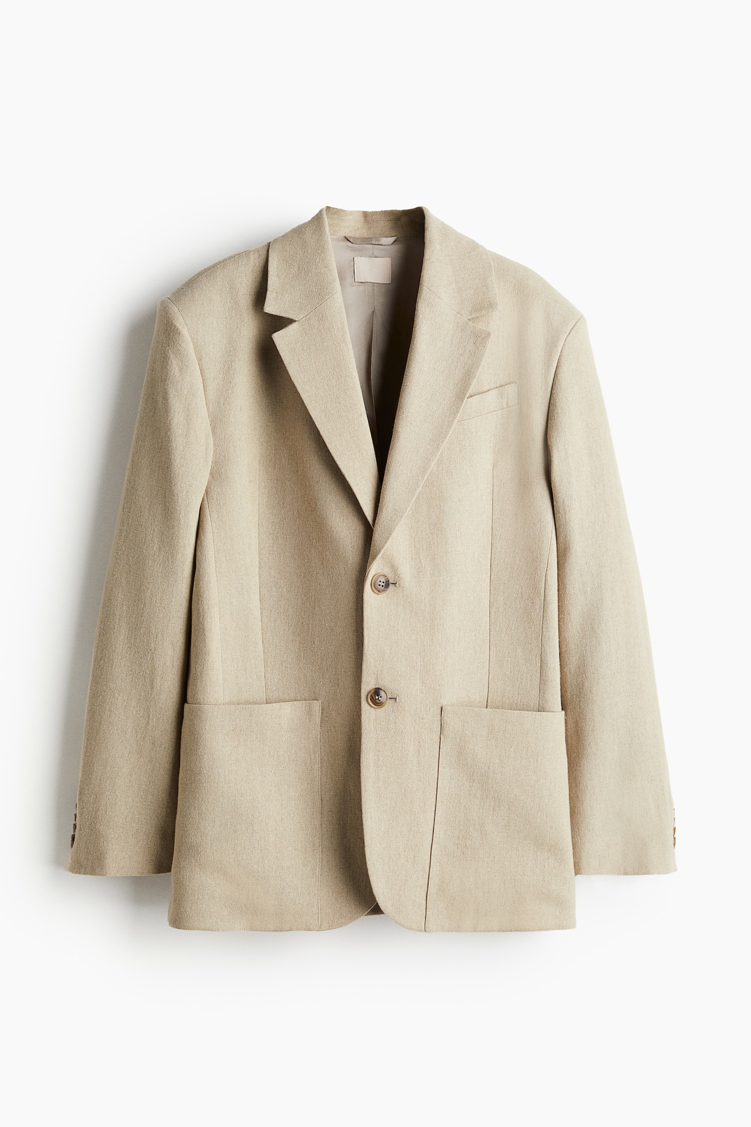 Linen Blend Blazer - Light beige - 2