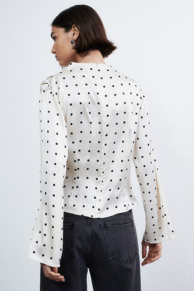 Satin blouse - White/Spotted/Black/White/Light pink - 6