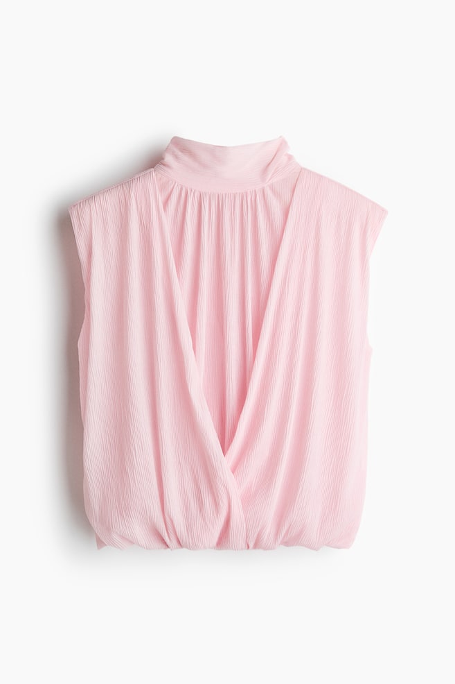 Top cropped con bajo globo - Rosa claro/Crema - 1