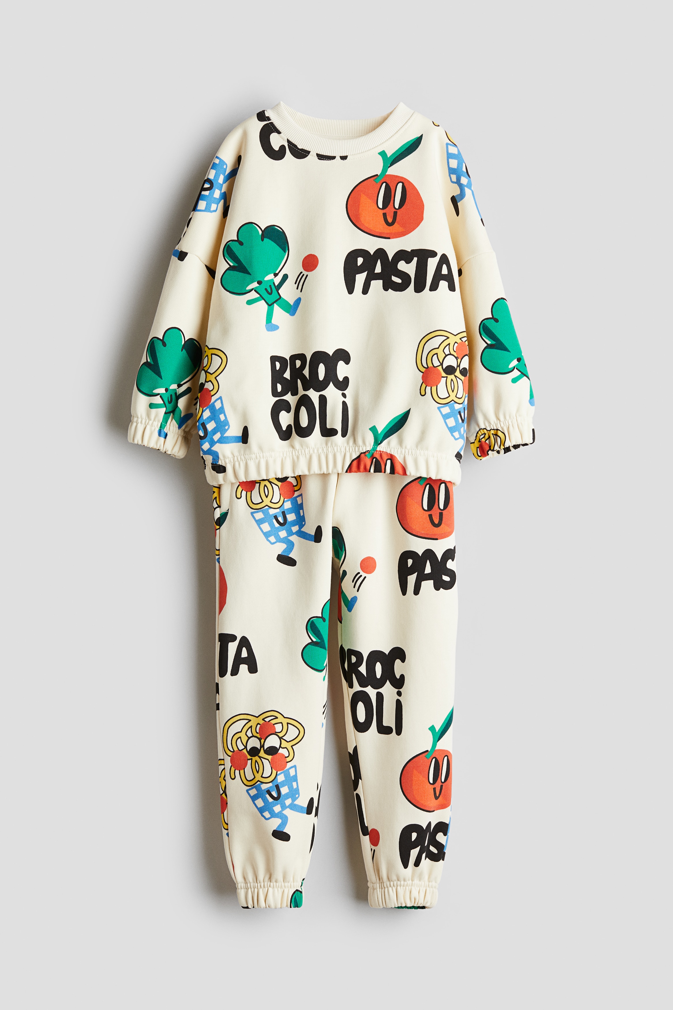 2-piece Sweatsuit - Beige/Bonjour Mon Ami - Kids | H&M US