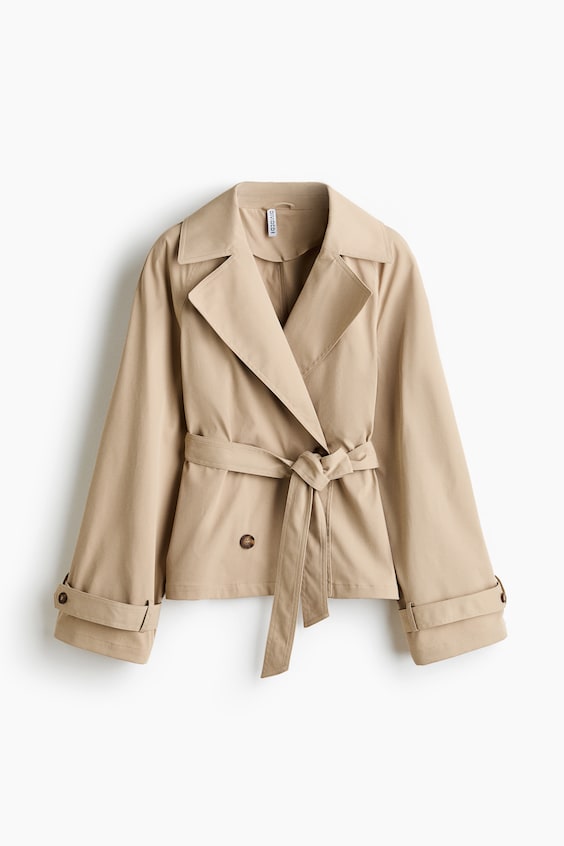 H&M Short Tie-Belt Trench Coat