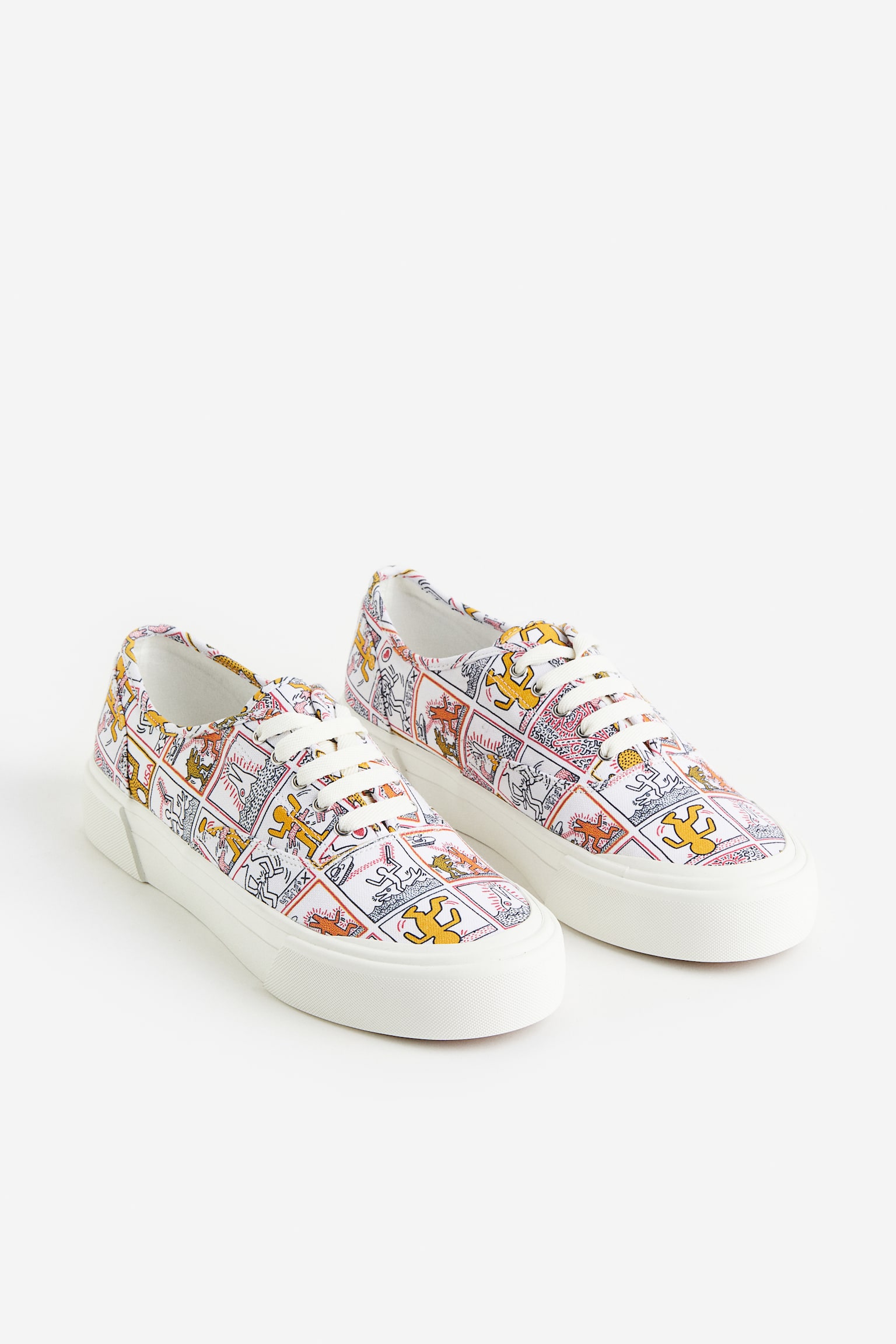 Pattern Canvas Sneakers - White/Keith Haring - 3