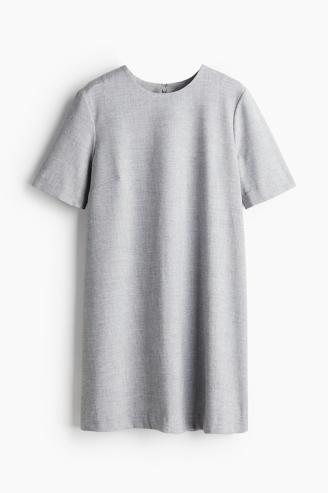 A-line Dress - Light gray melange/Black/Red - 1