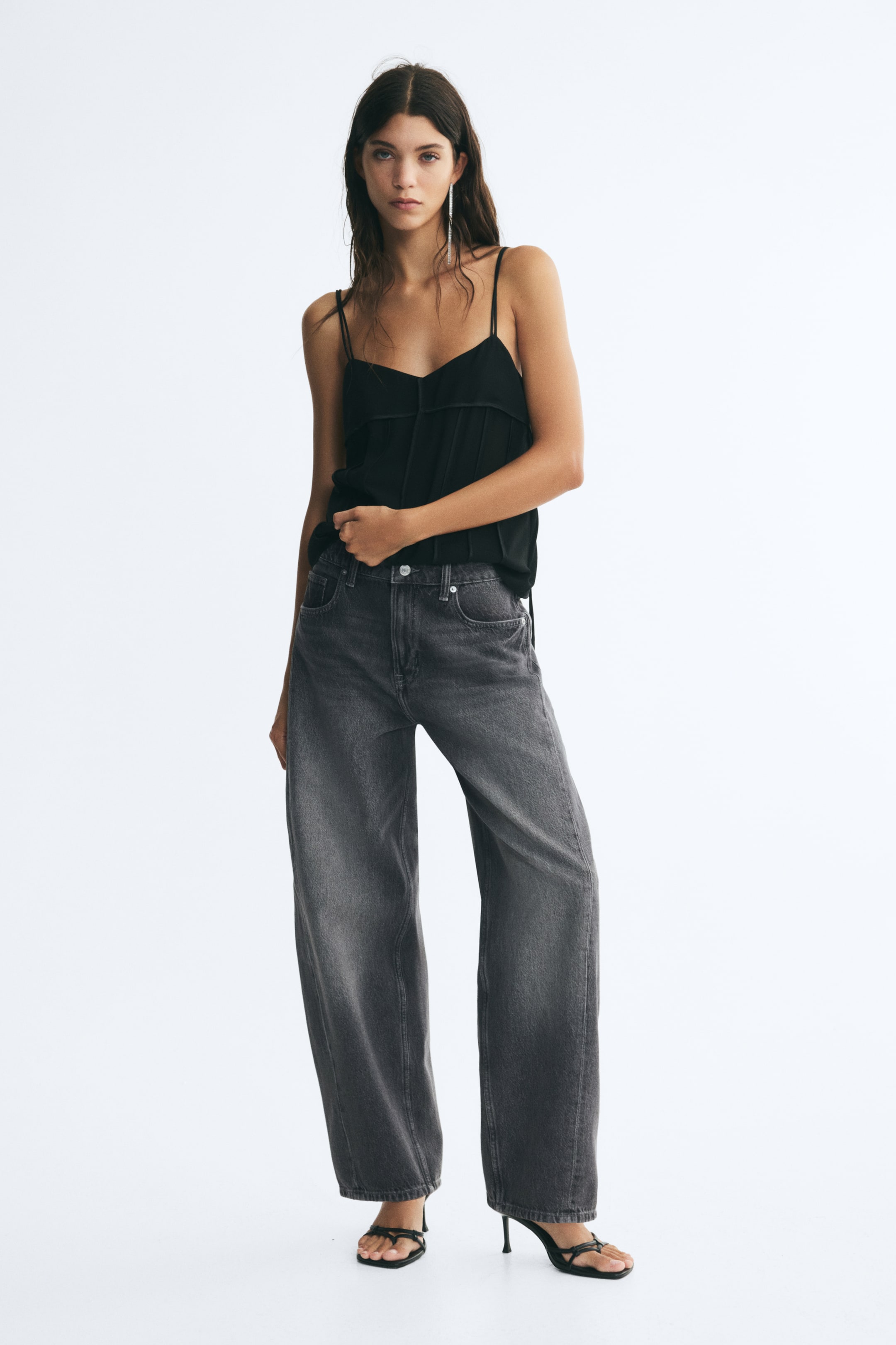 View larger image: Barrel Regular Waist Jeans - Denim grey - Ladies | H&M 1