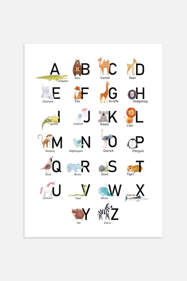 Animal Abc Poster - Blanc/noir - 1