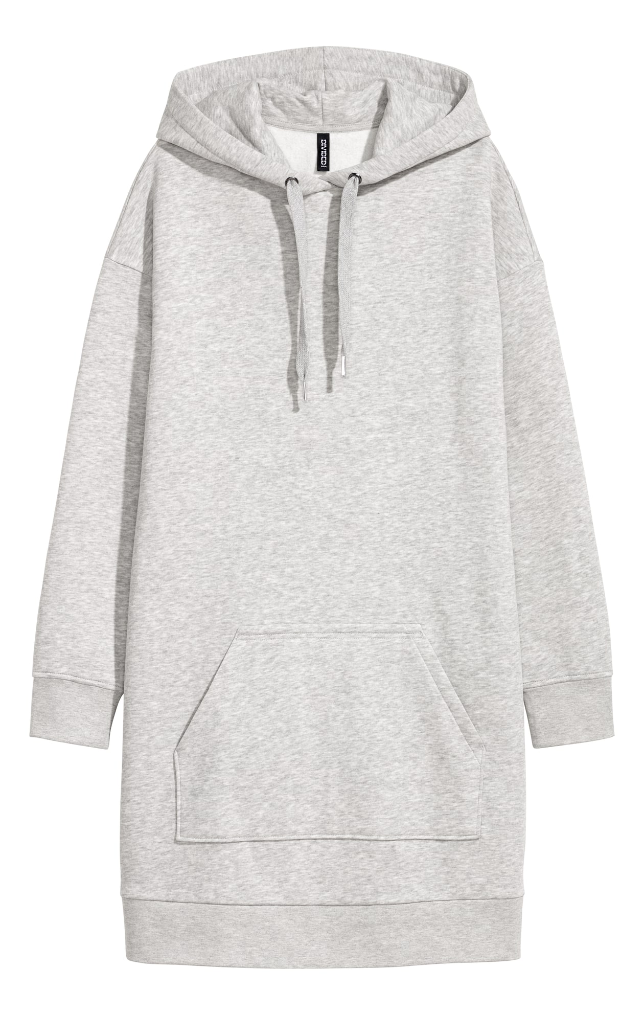 Hooded Sweatshirt Dress - Long sleeve - Short - Light gray melange ...