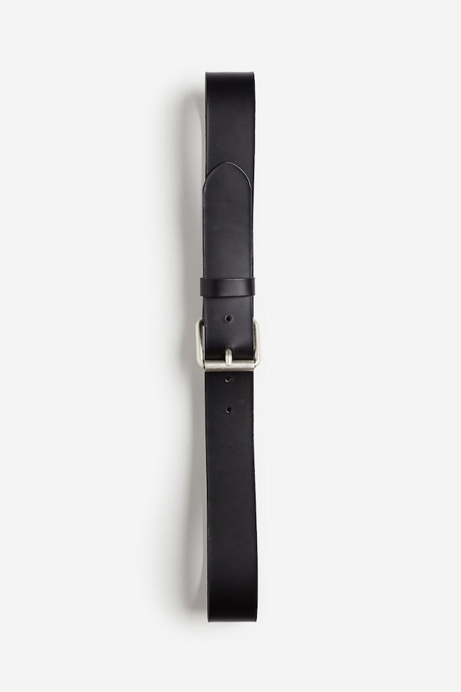 Leather belt - Black/Brown - 2