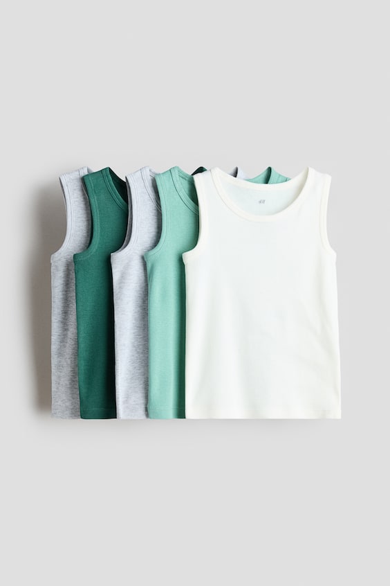 Детские топы H&M 5-pack Cotton Tank Tops