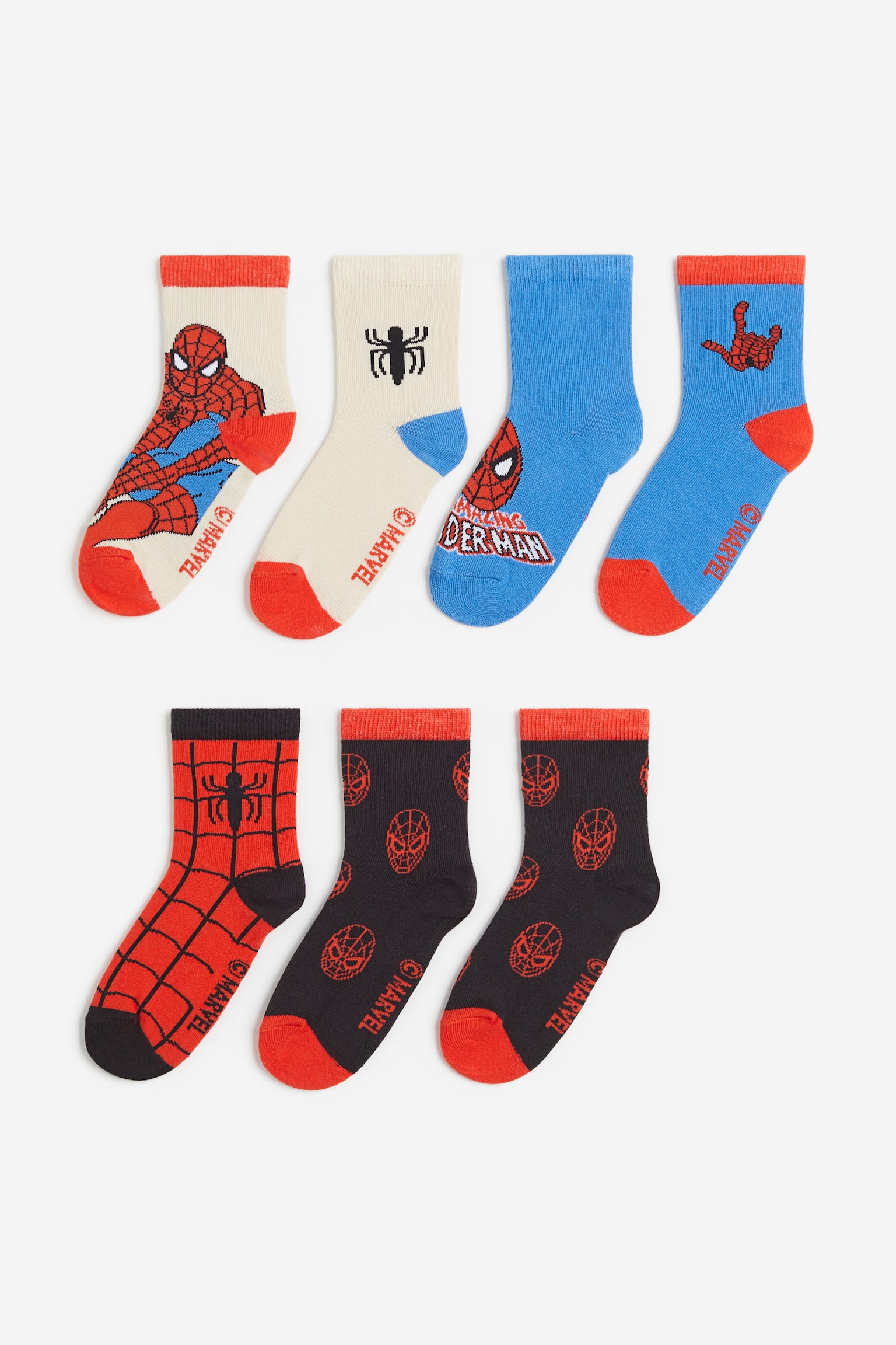 7-pack socks - Bright blue/Spider-Man/Yellow/Pokémon/Dark green/Pokémon - 1