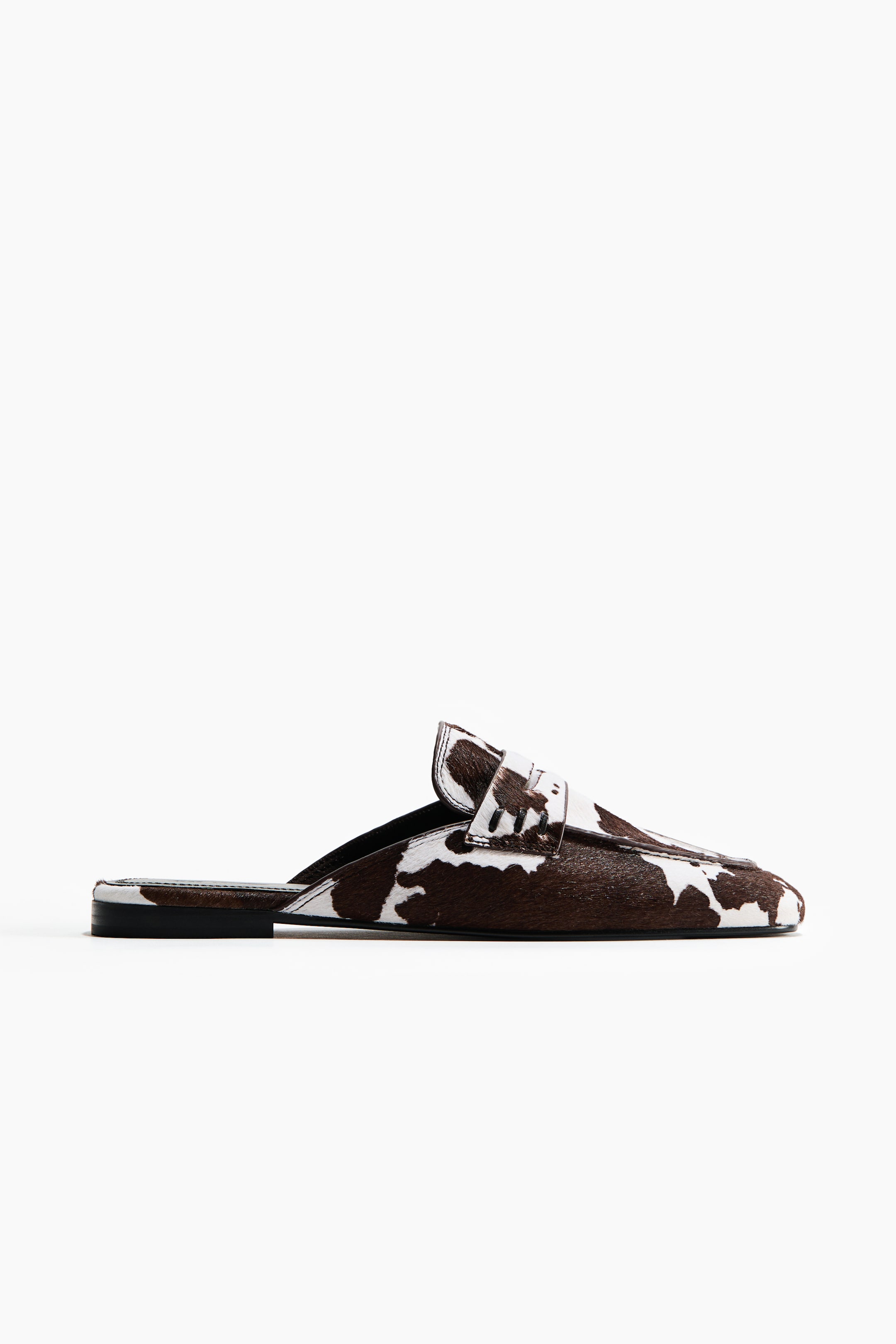 Mules mocassins en cuir