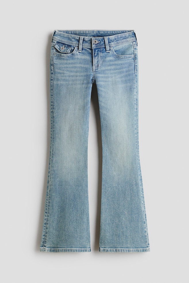 Embroidered-Detail Flared Low Jeans - Light denim blue/Light denim gray/Dark denim blue - 1