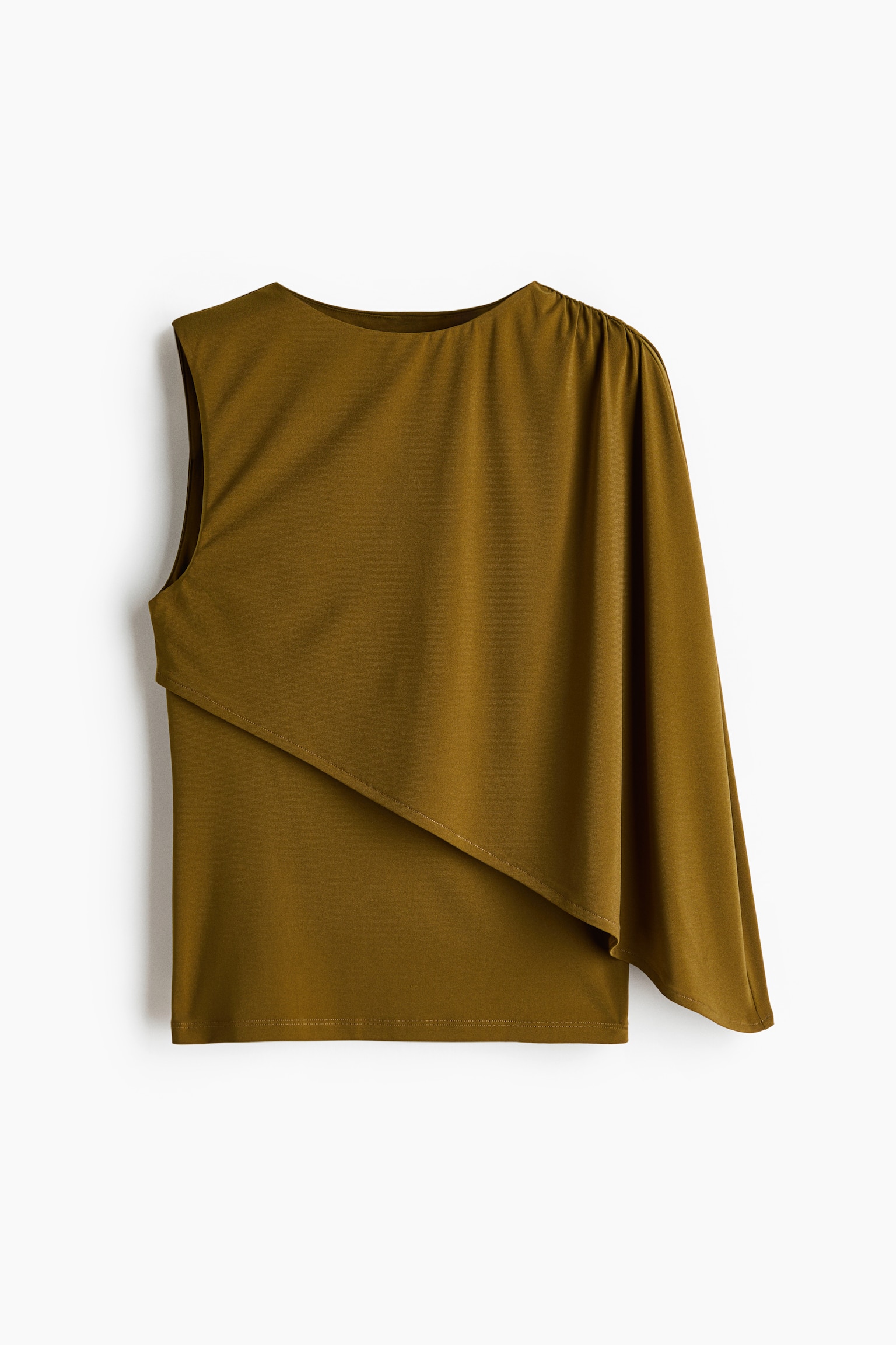 Cape-detail top - Dark khaki green/Black - 2