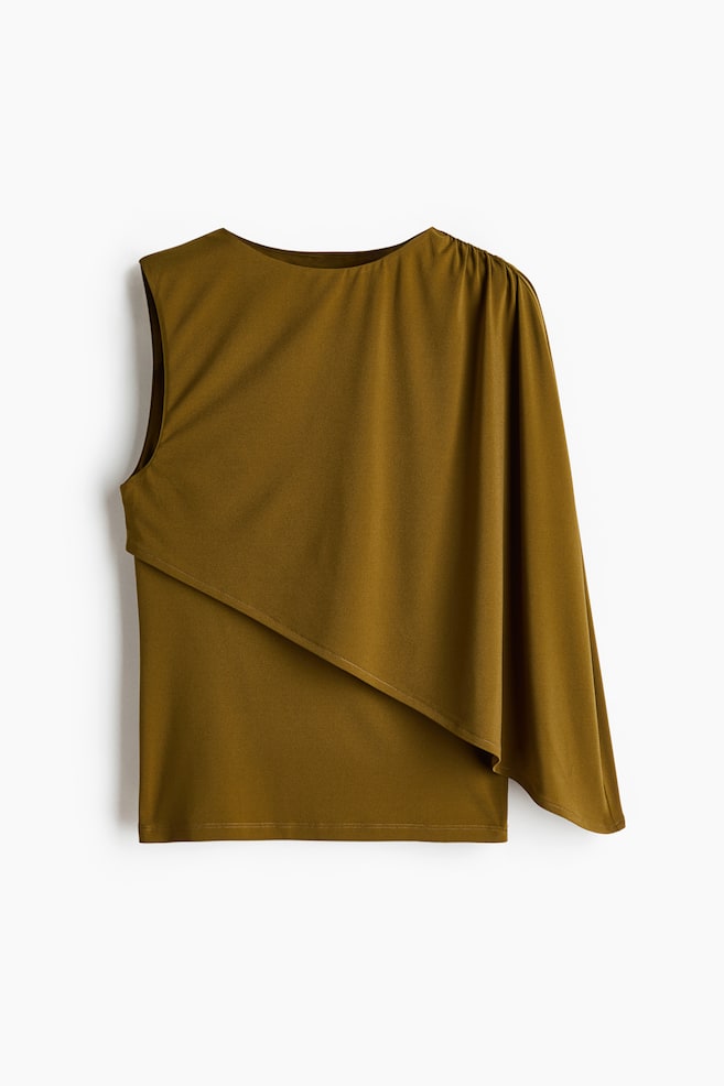 Cape-Detail Top - Dark khaki green/Black - 1