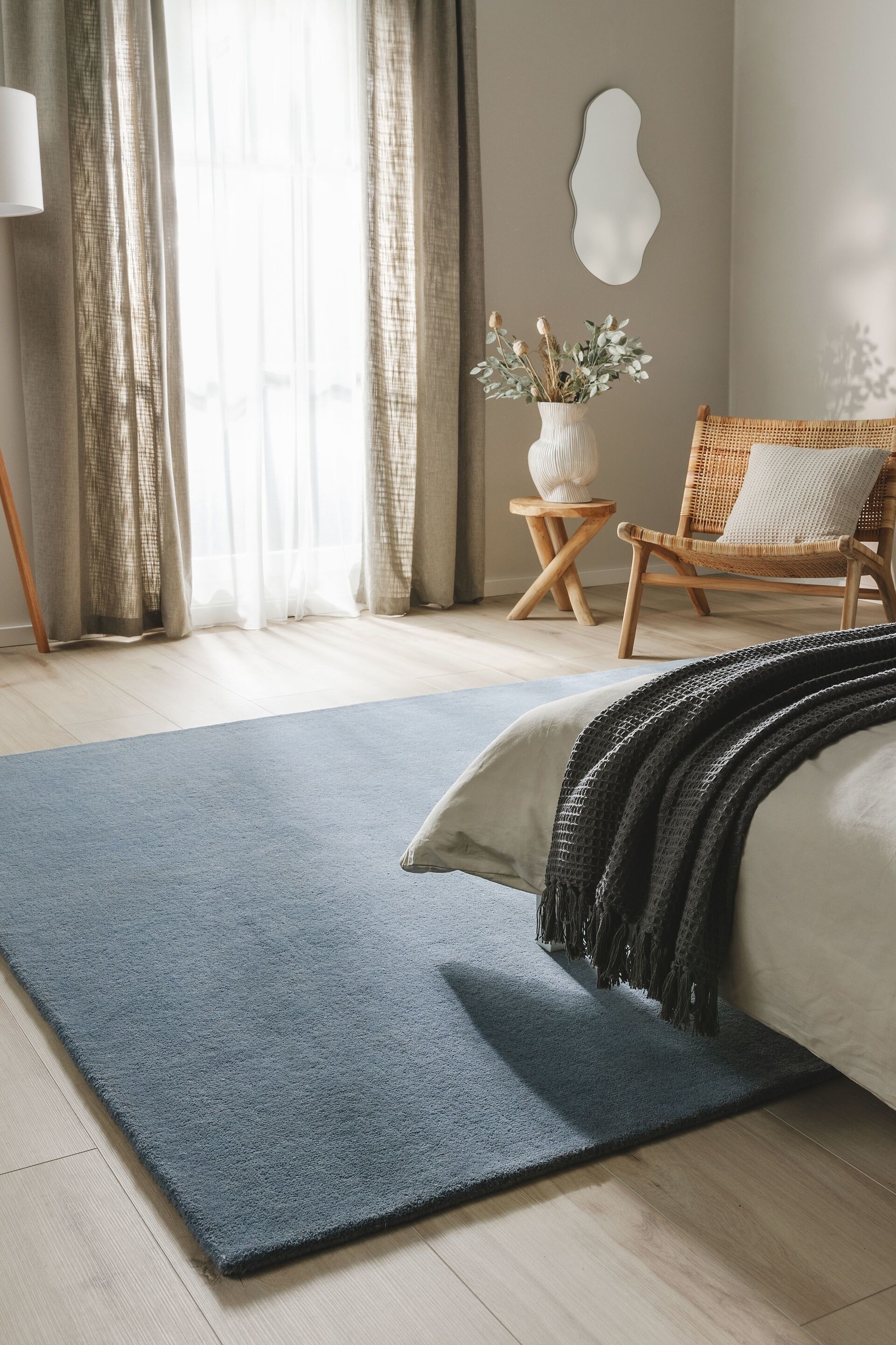 Uldtæppe Bent - Blå
