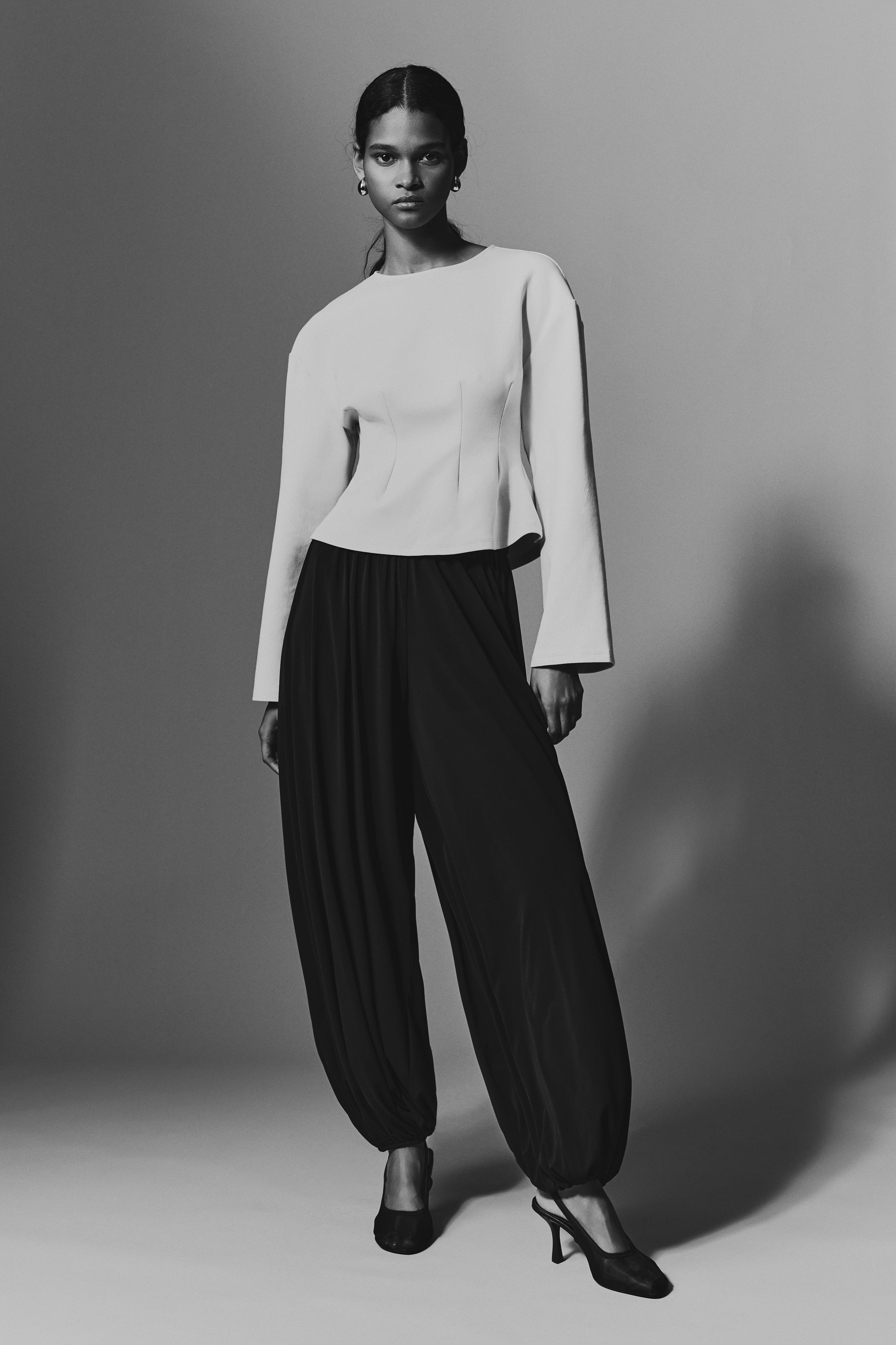 Strukirana bluza od interlok žerseja - Svetlobež/Tamna kaki zelena/Crna