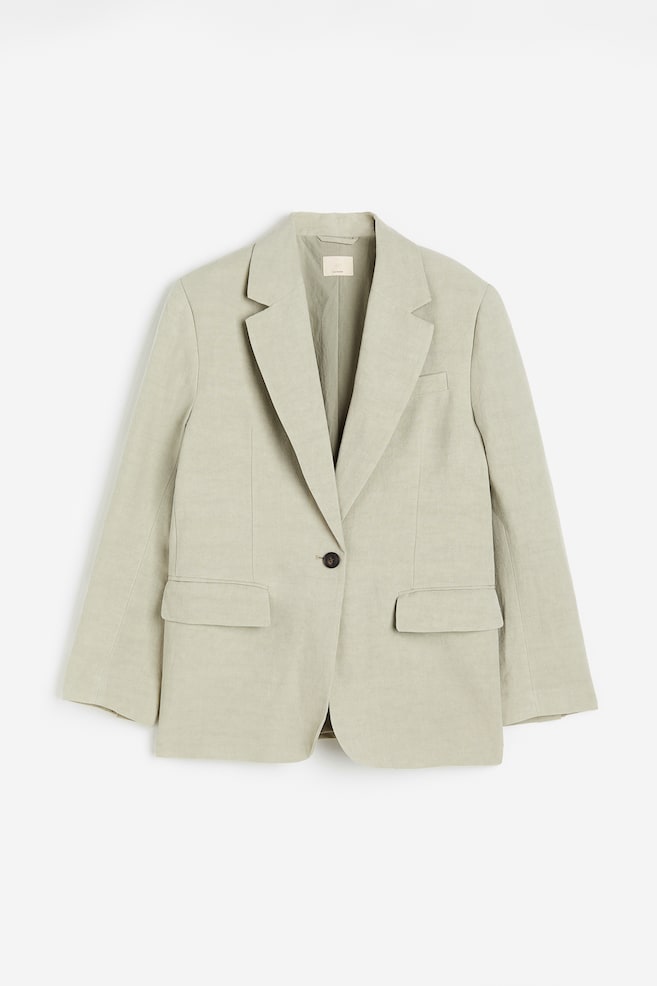 Oversized silk-blend jacket - Light green/Light beige - 1