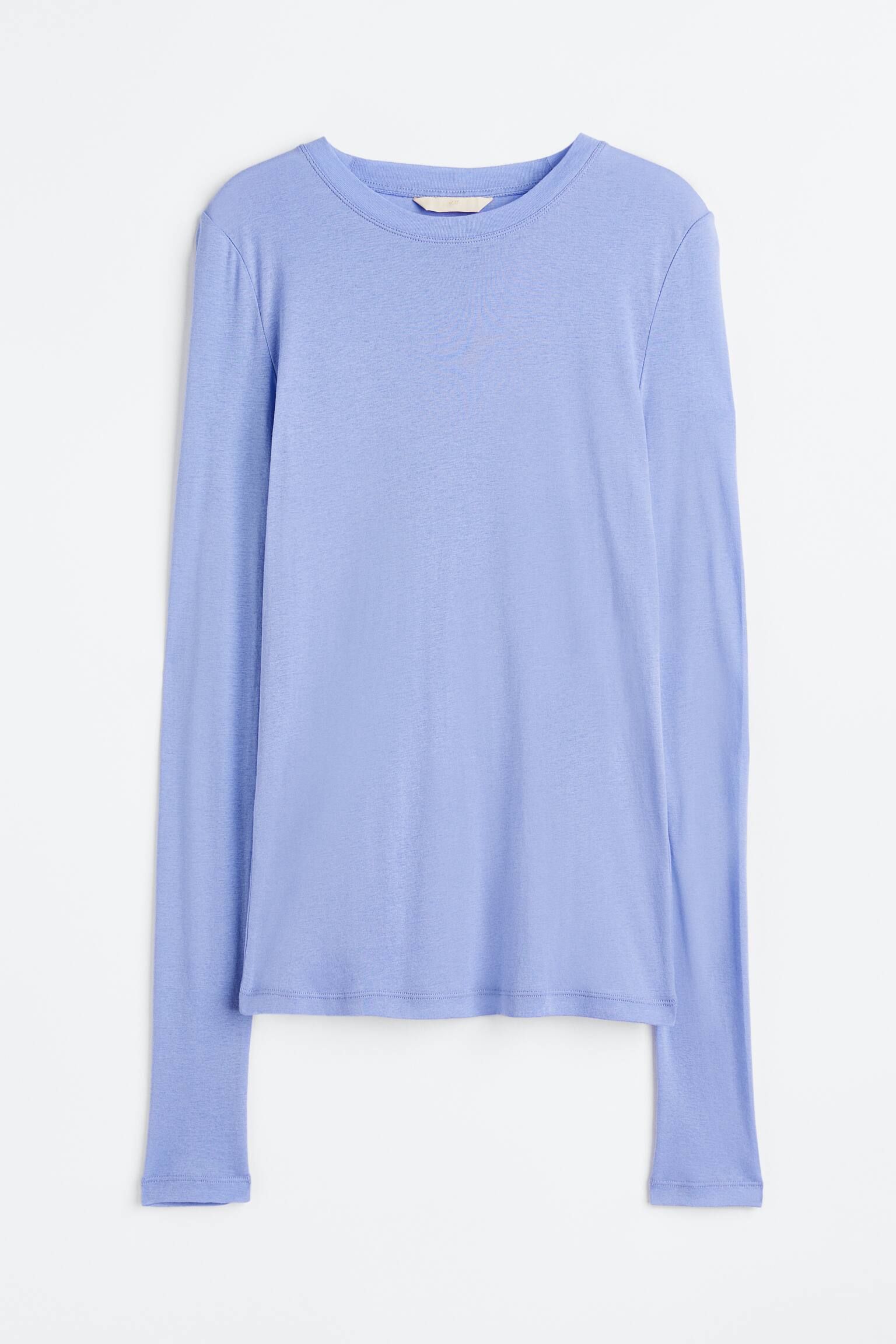 Pima cotton jersey top - Light blue/Charcoal grey/White - 1