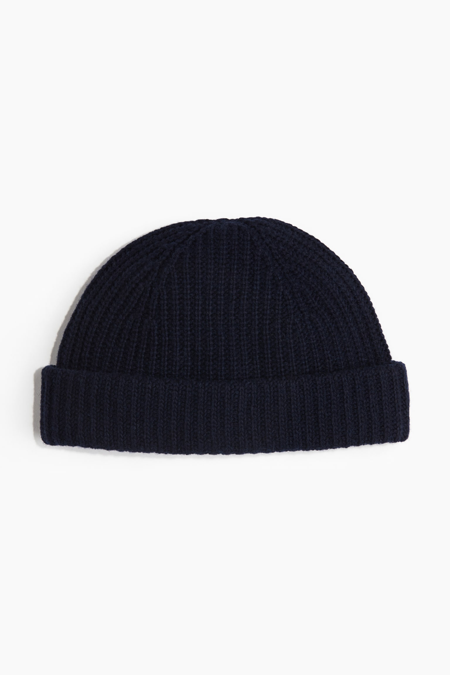 Rib-knit wool-blend hat - Navy blue/Black/Dark grey/Dark beige - 1