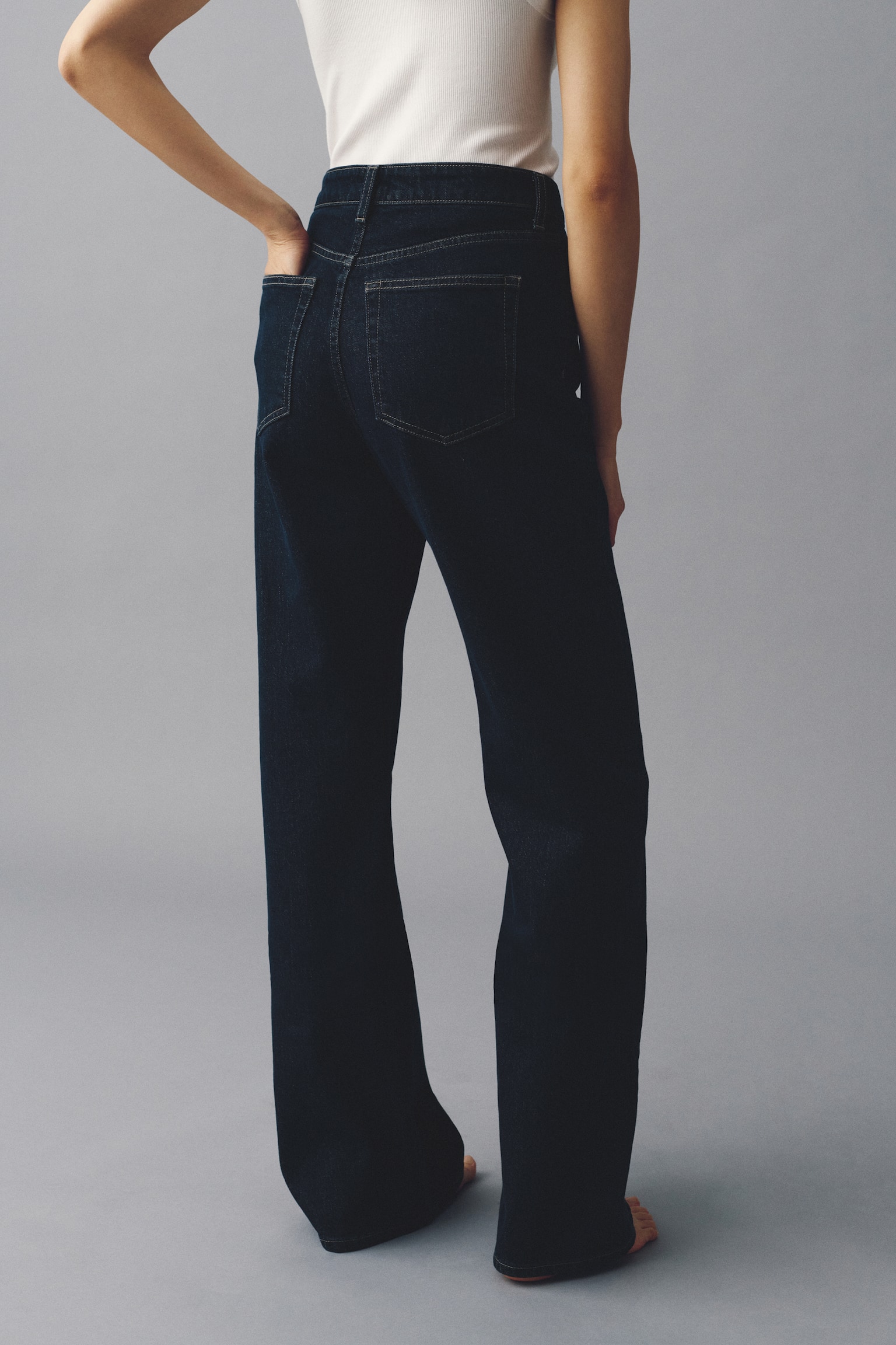 하이웨이스트 와이드 진 - 다크 데님 블루/화이트/데님 블루/화이트/라이트 데님 블루/다크 데님 그레이/라이트 데님 블루/다크 데님 블루/데님 블루/다크 데님 블루/네이비 데님 블루 - 7