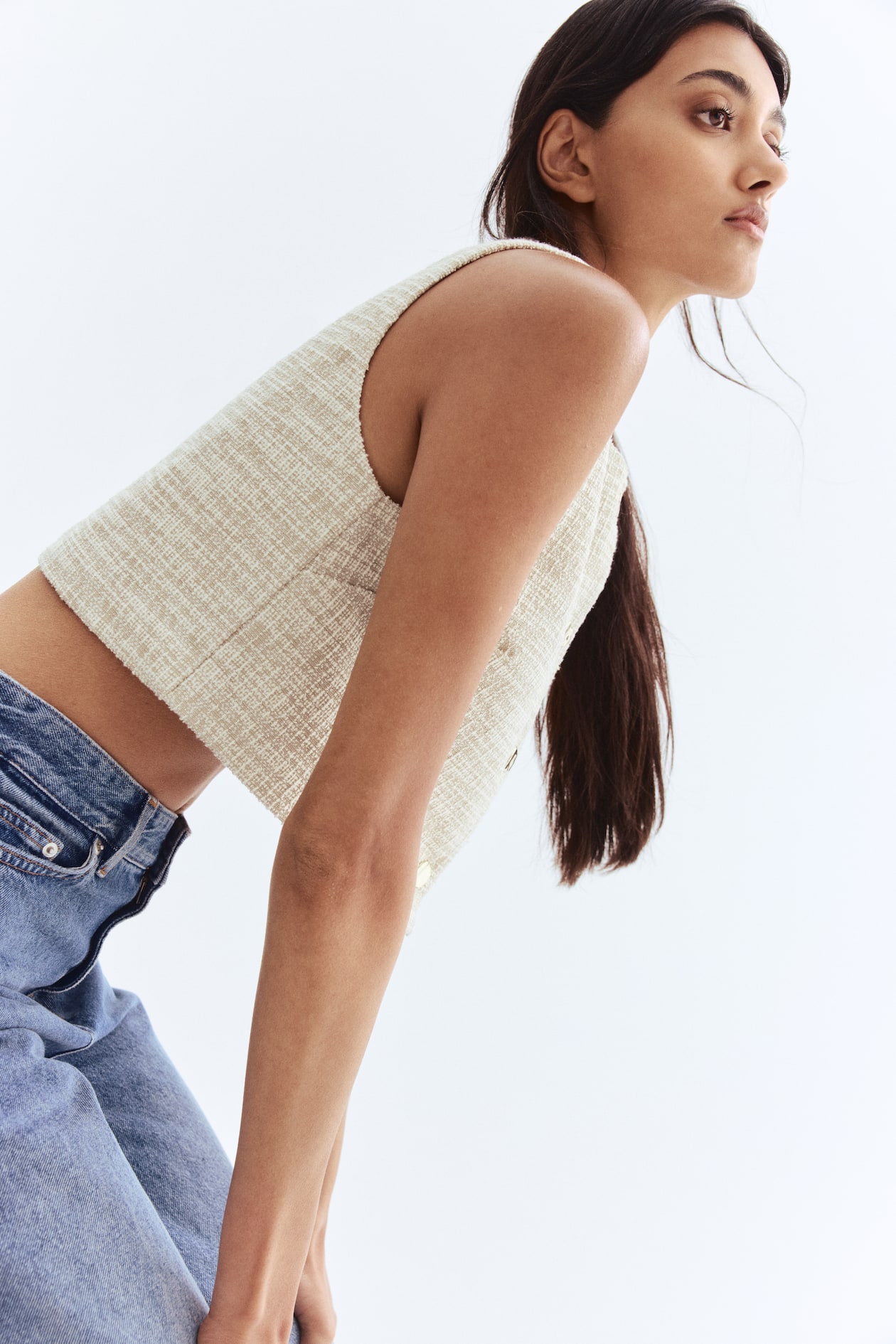 Textured jersey waistcoat - image 3