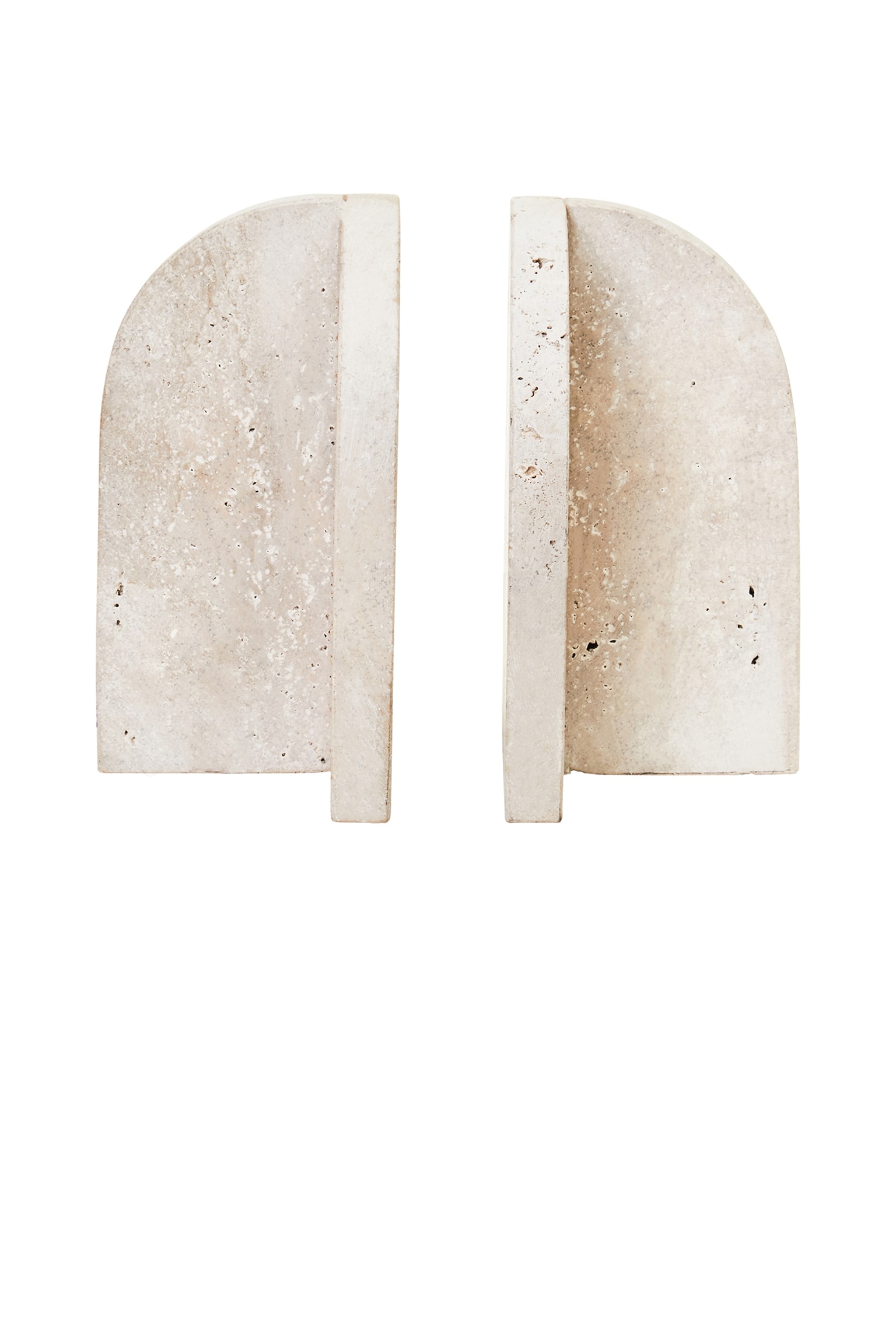 Tibor Travertine Set Of 2 Arched Bookends - Natural