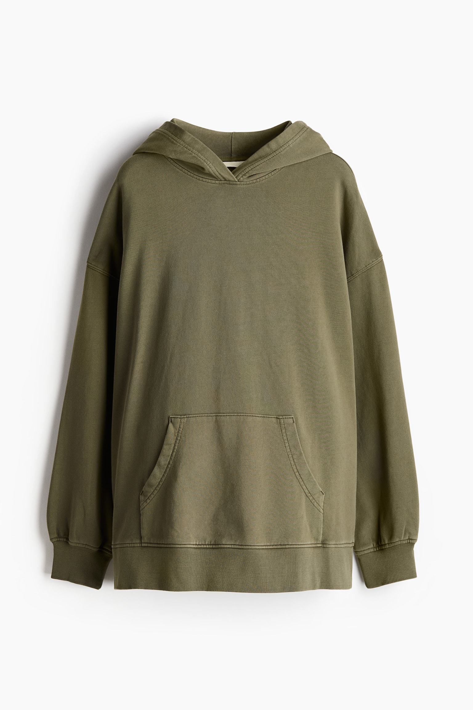 Oversized hoodie - Dark khaki green/Light beige - 2