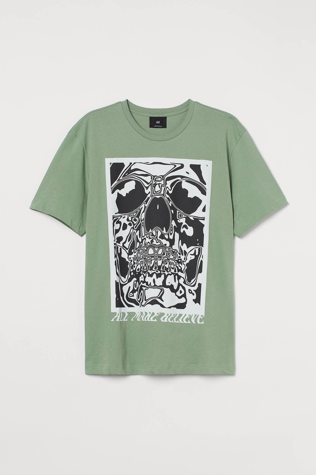 Regular Fit Printed Tshirt Short sleeve Regular length Sage